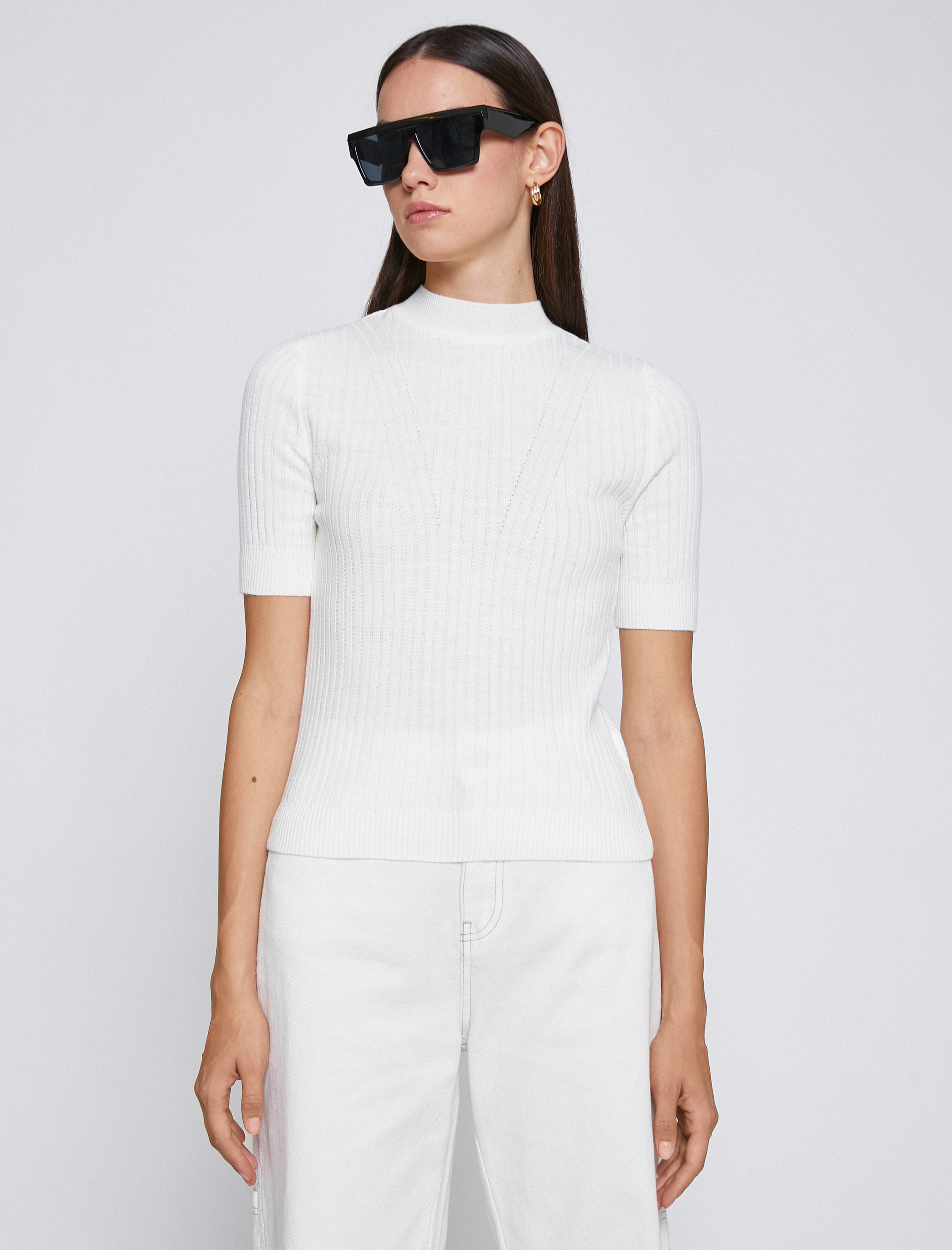   Triko Kazak Dik Yaka Kısa Kollu Kaşmir Dokulu