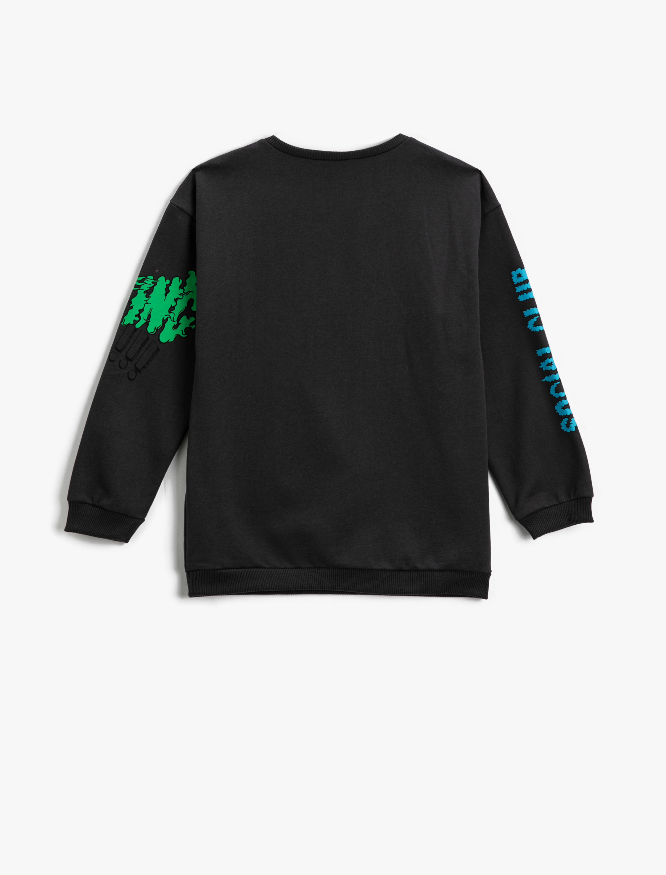  Erkek Çocuk Sweatshirt Baskılı Bisiklet Yaka