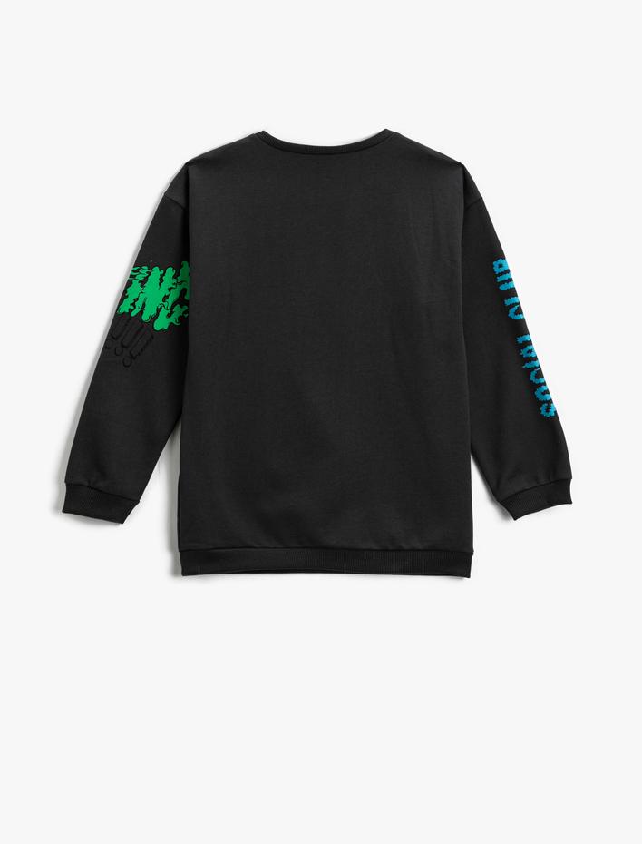 Erkek Çocuk Sweatshirt Baskılı Bisiklet Yaka