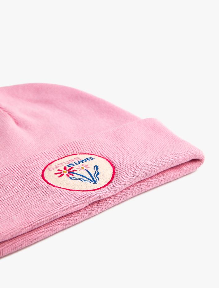 Kız Çocuk Triko Bere İşleme Detaylı