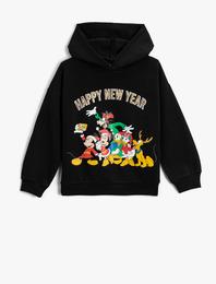Yeni Yıl Temalı Disney Baskılı Sweatshirt Lisanslı
