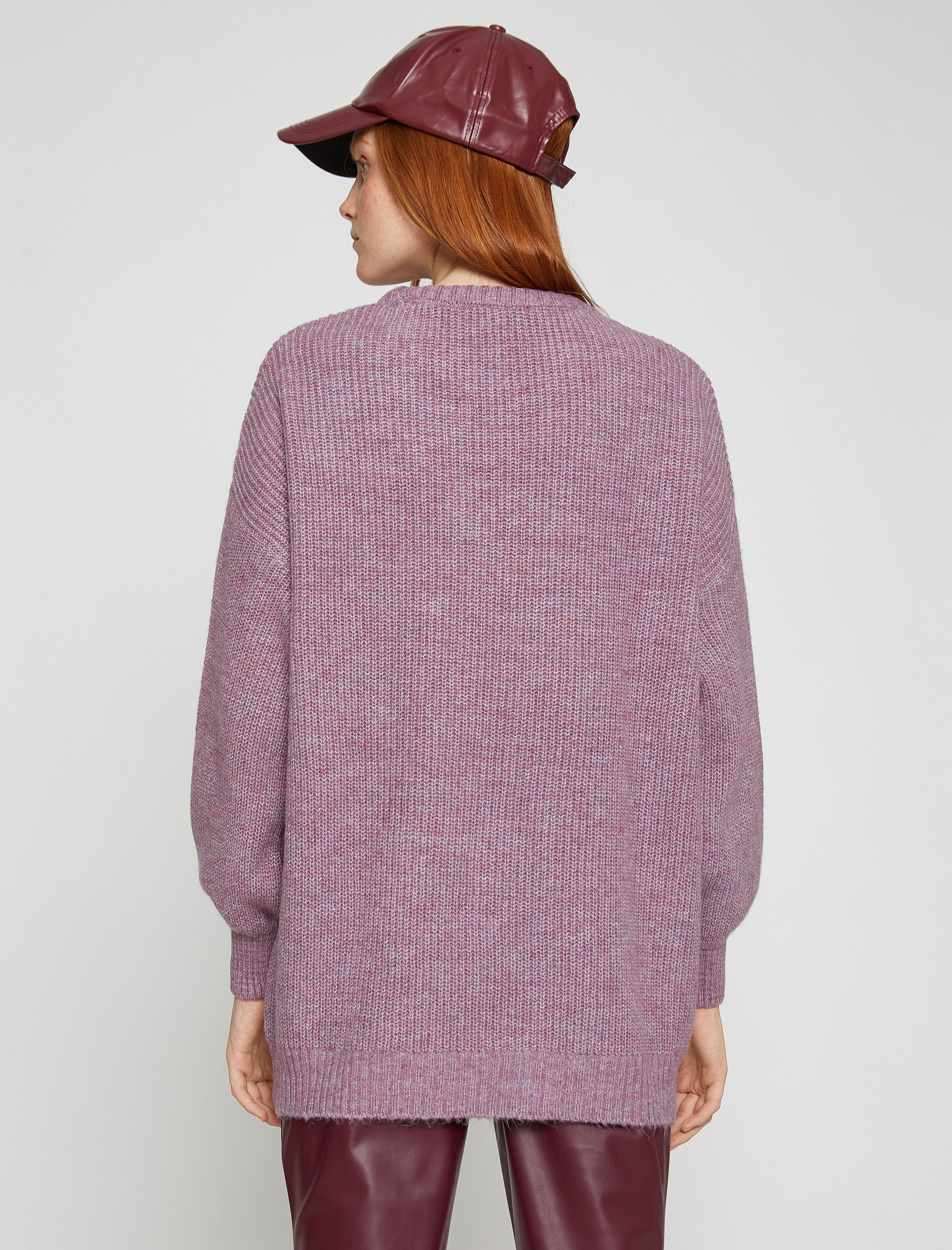   Örgü Tunik Uzun Kollu Bisiklet Yaka