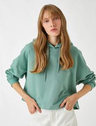 Kapüşonlu Crop Sweatshirt