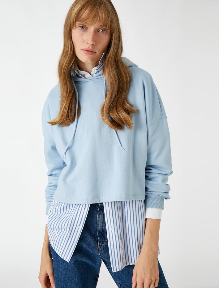  Kapüşonlu Crop Sweatshirt