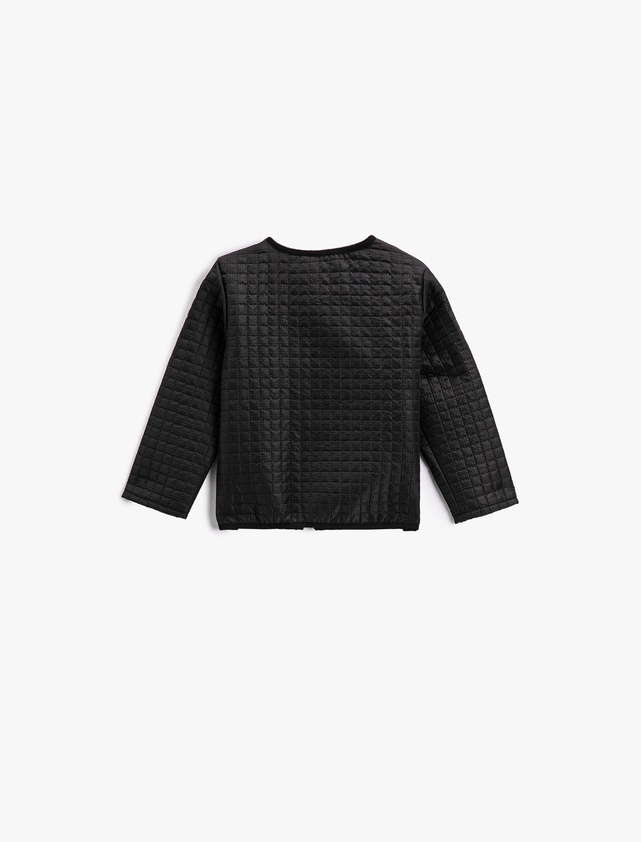  Kız Bebek Kapitone Fermuarlı Ceket Yuvarlak Yaka