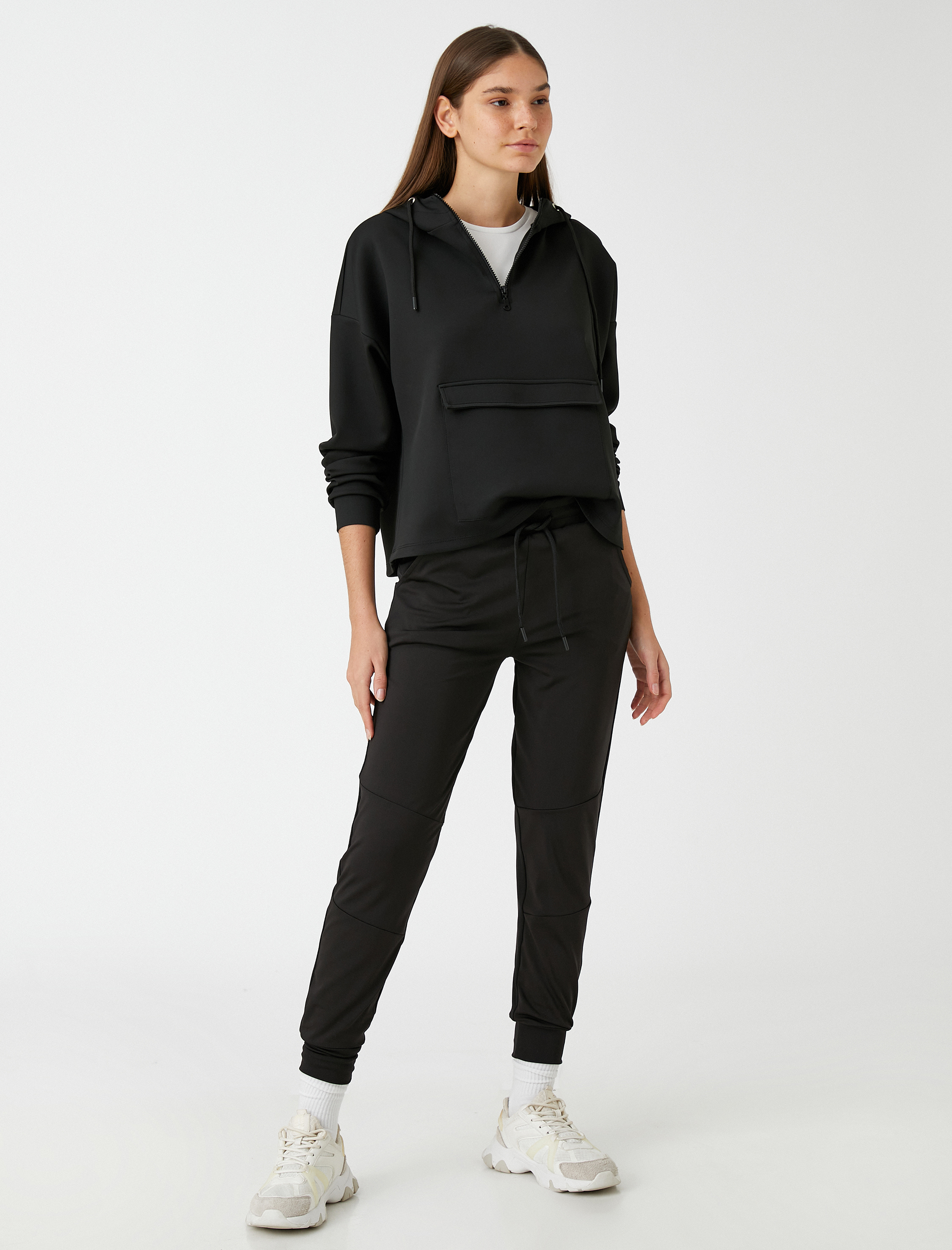   Kapüşonlu Cepli Scuba Sweatshirt