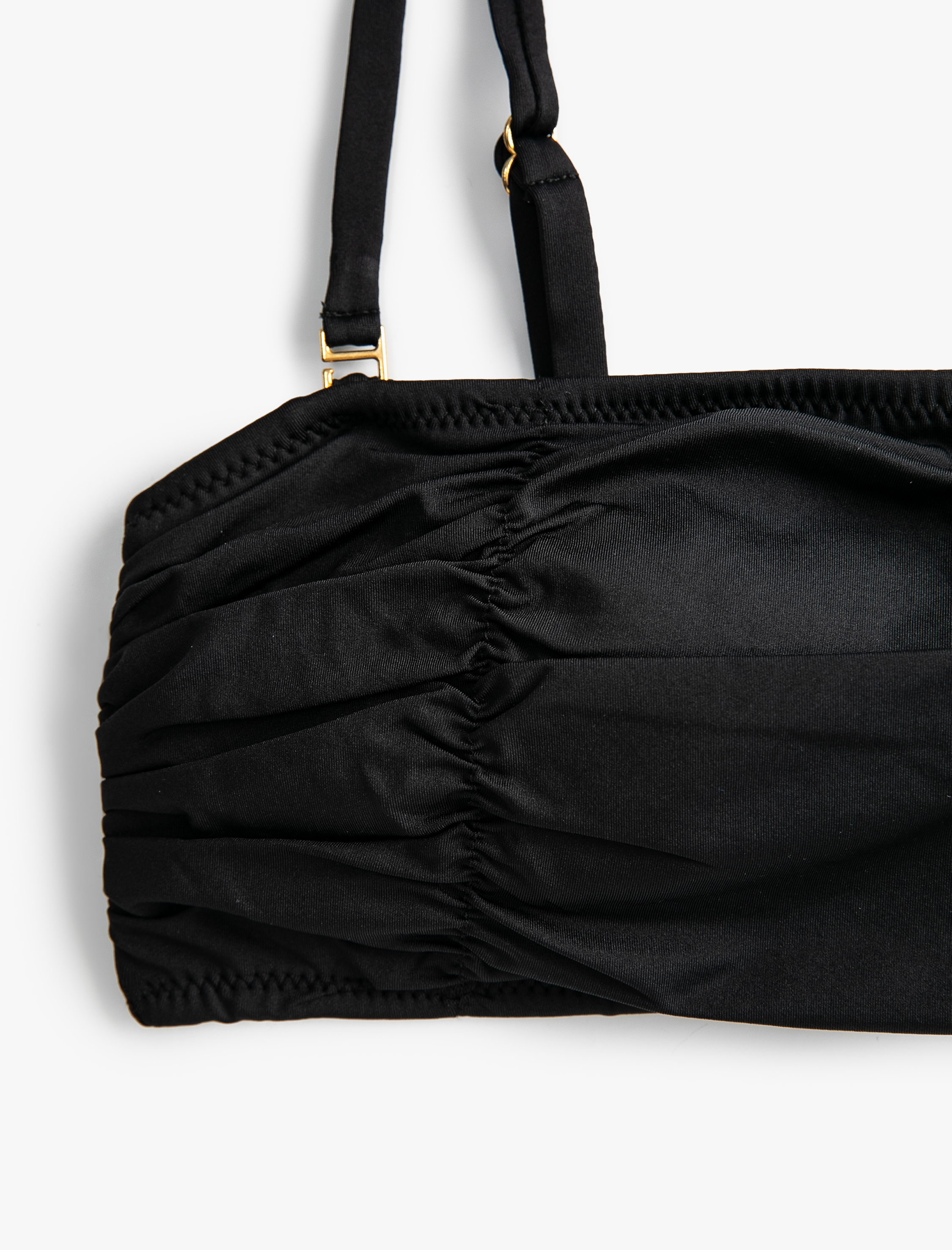   Büzgülü Bikini Üstü İnce Askılı