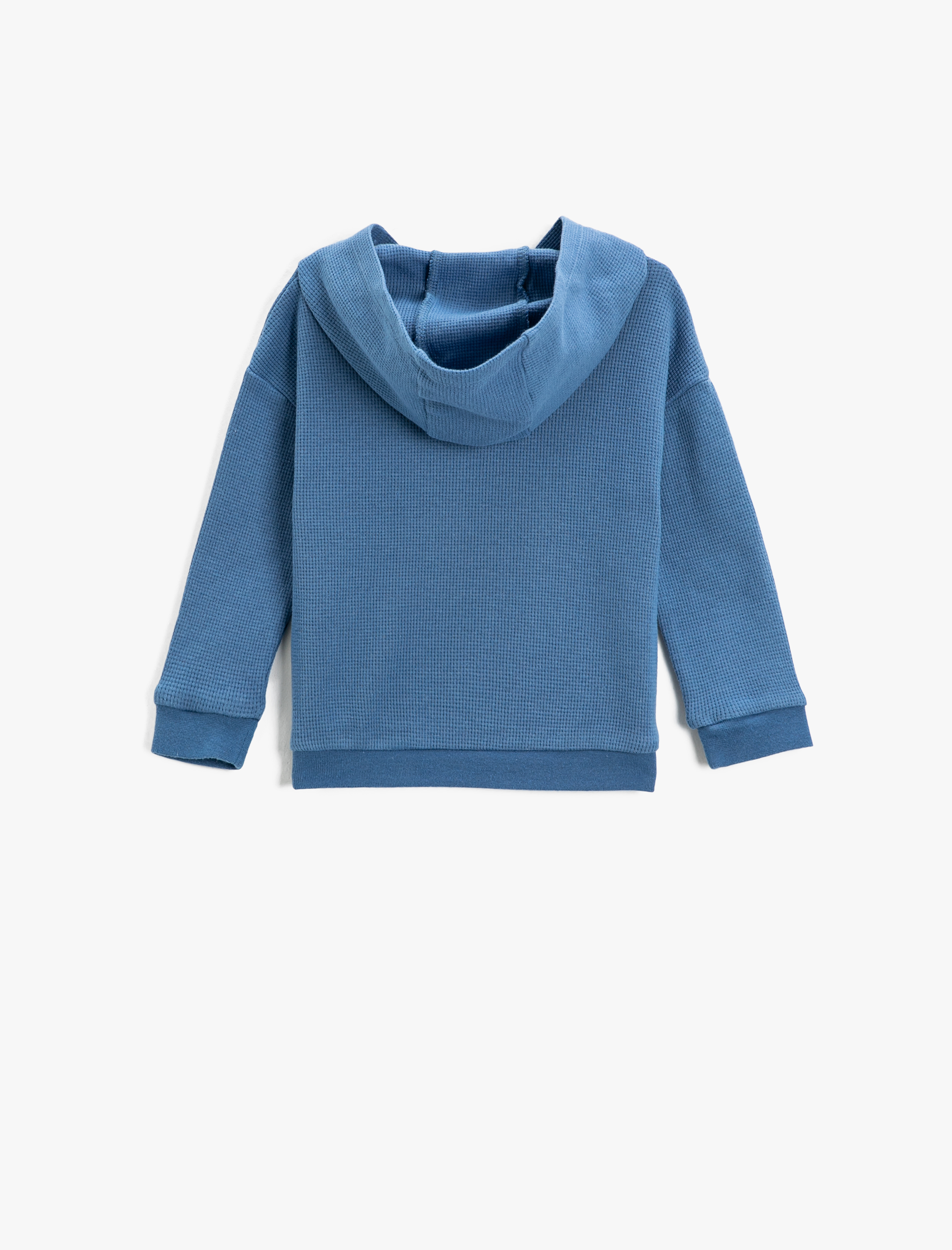 Erkek Bebek Basic Dokulu Kapüşonlu Sweatshirt