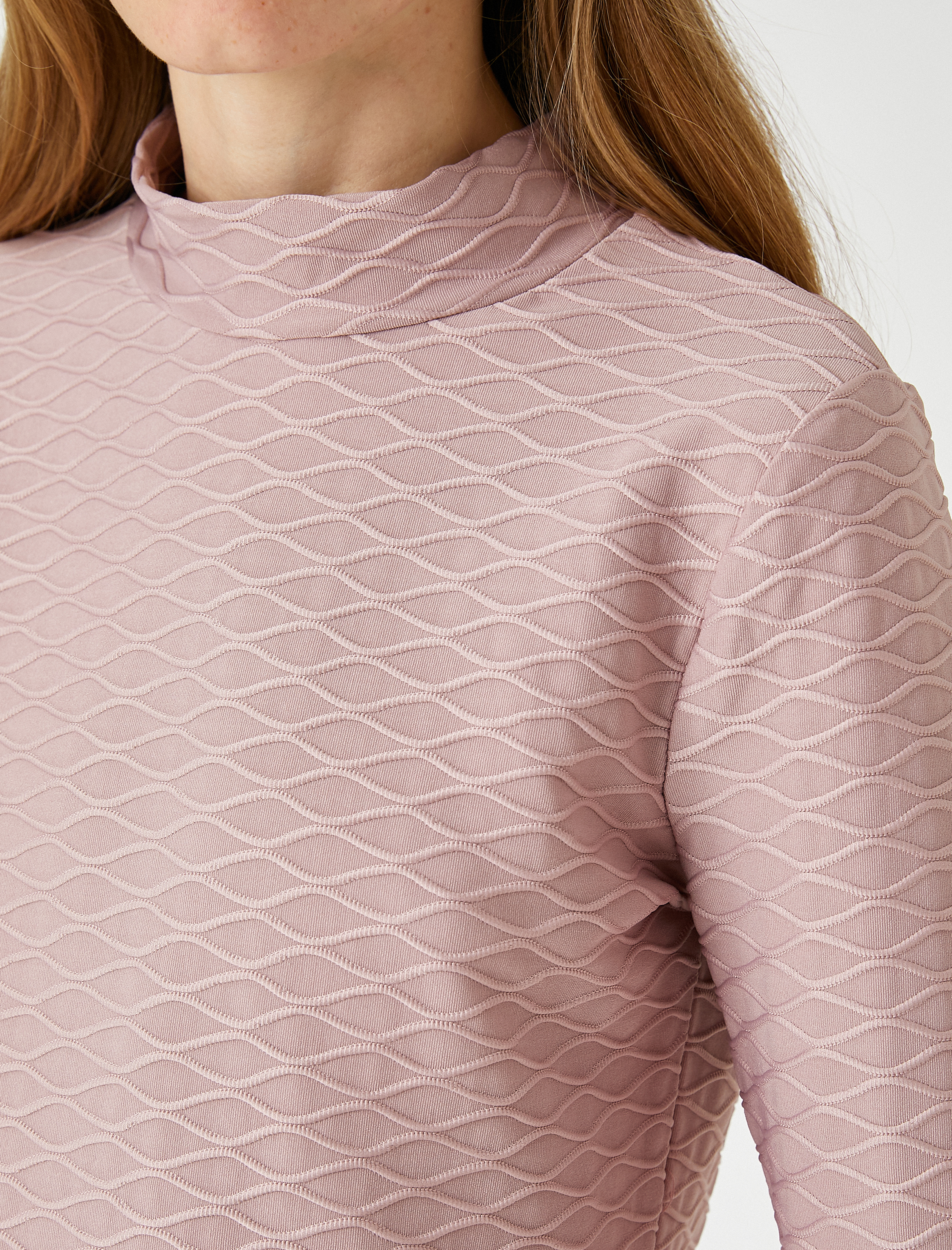   Uzun Kollu Tişört Dik Yaka