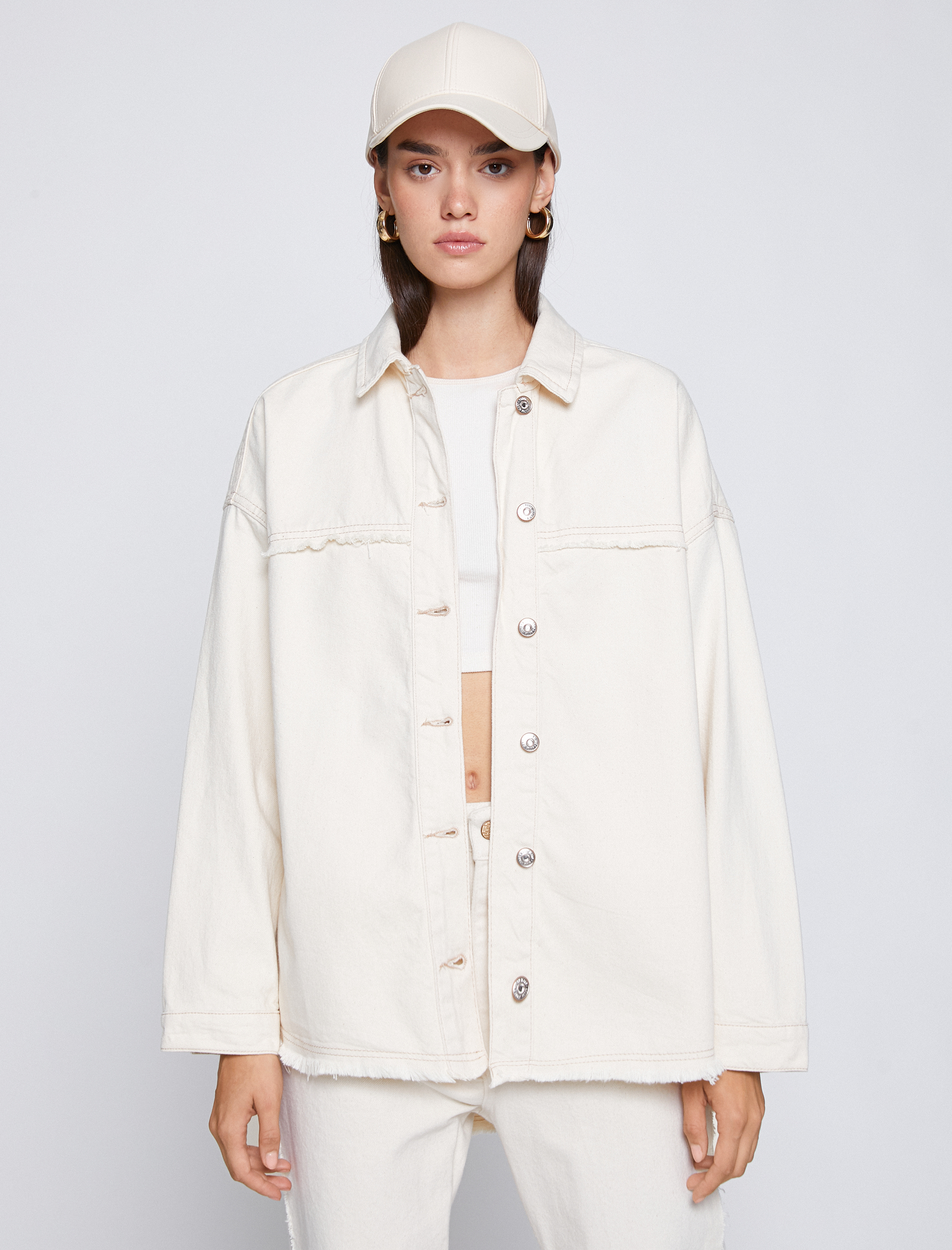 Kot Ceket Püskül Detaylı