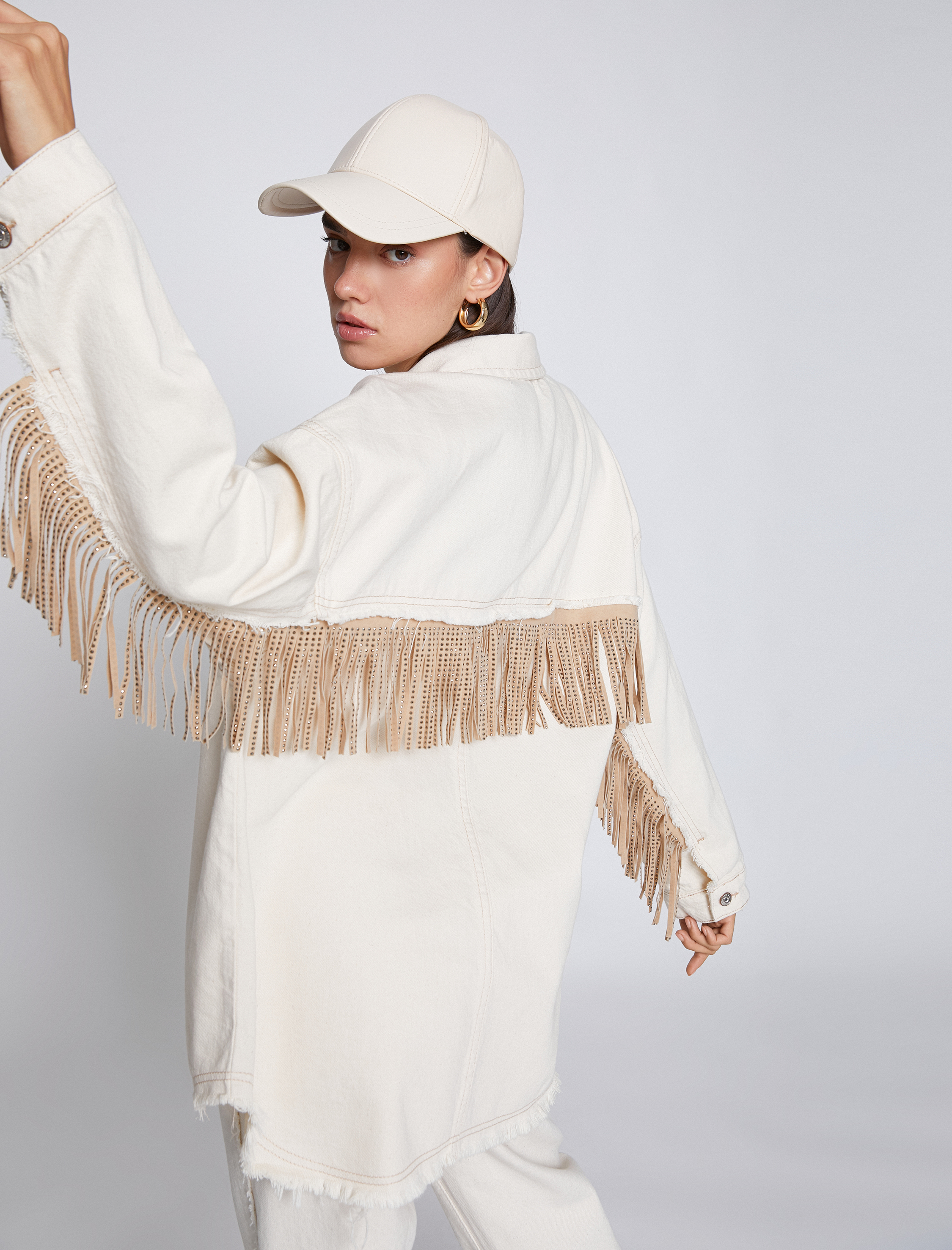 Kot Ceket Püskül Detaylı