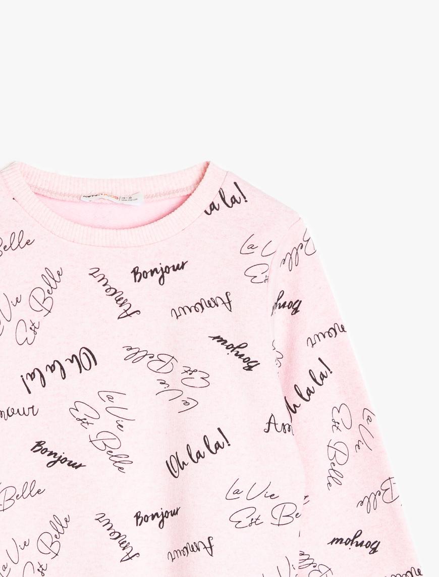  Kız Çocuk Yazılı Baskılı Sweatshirt