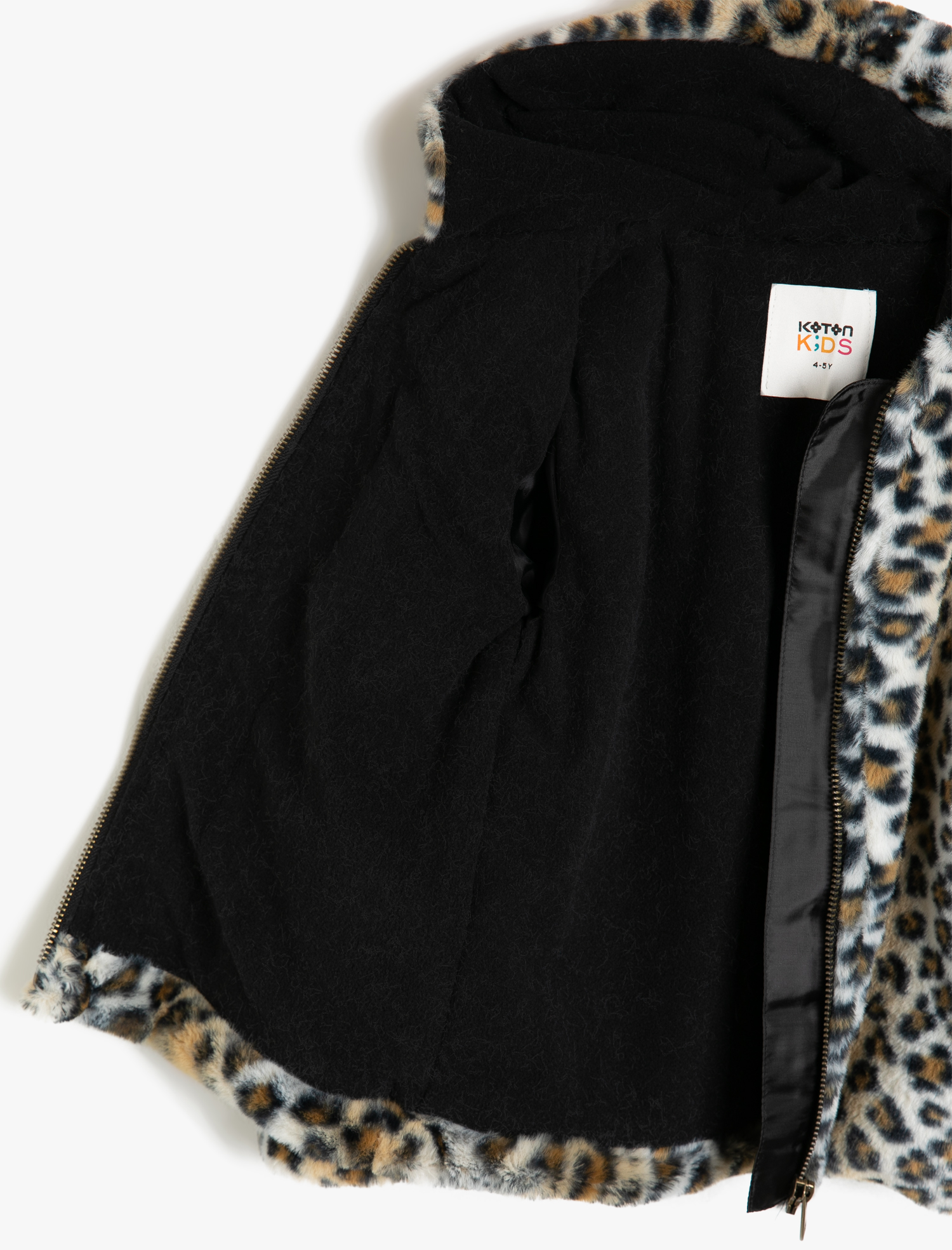  Kız Çocuk Leopar Detaylı Mont