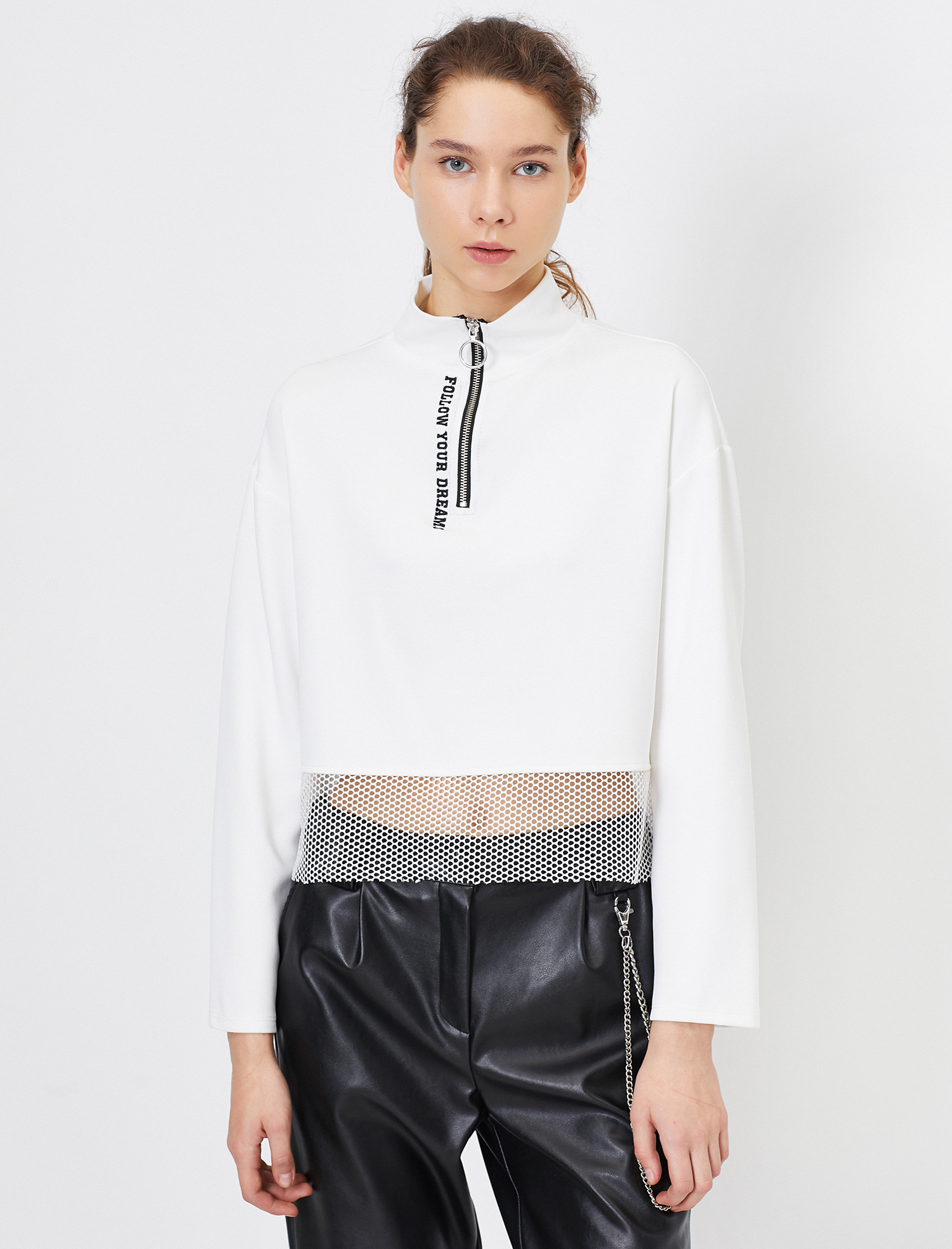   Fermuar Detaylı Sweatshirt