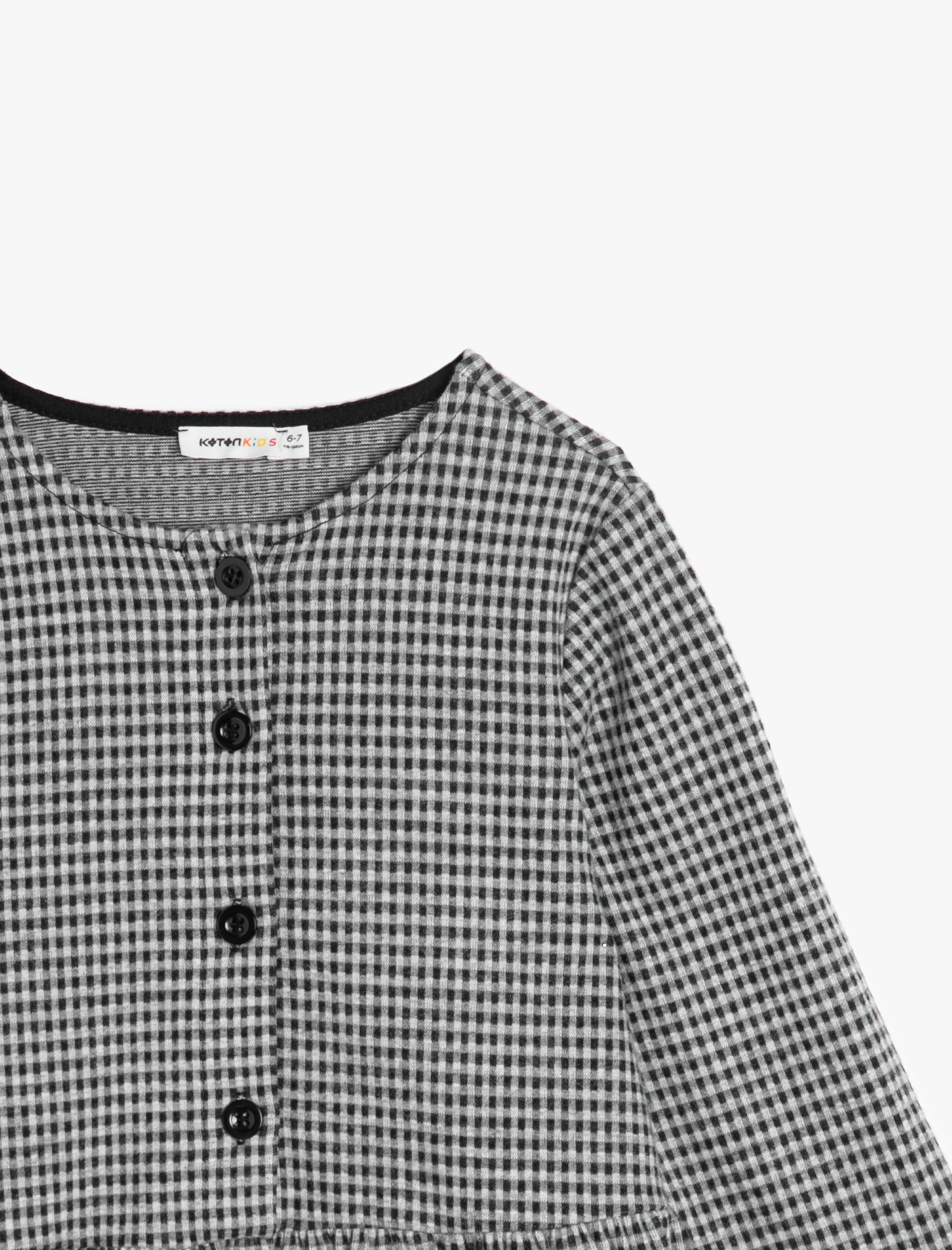  Kız Çocuk Düğme Detaylı Elbise