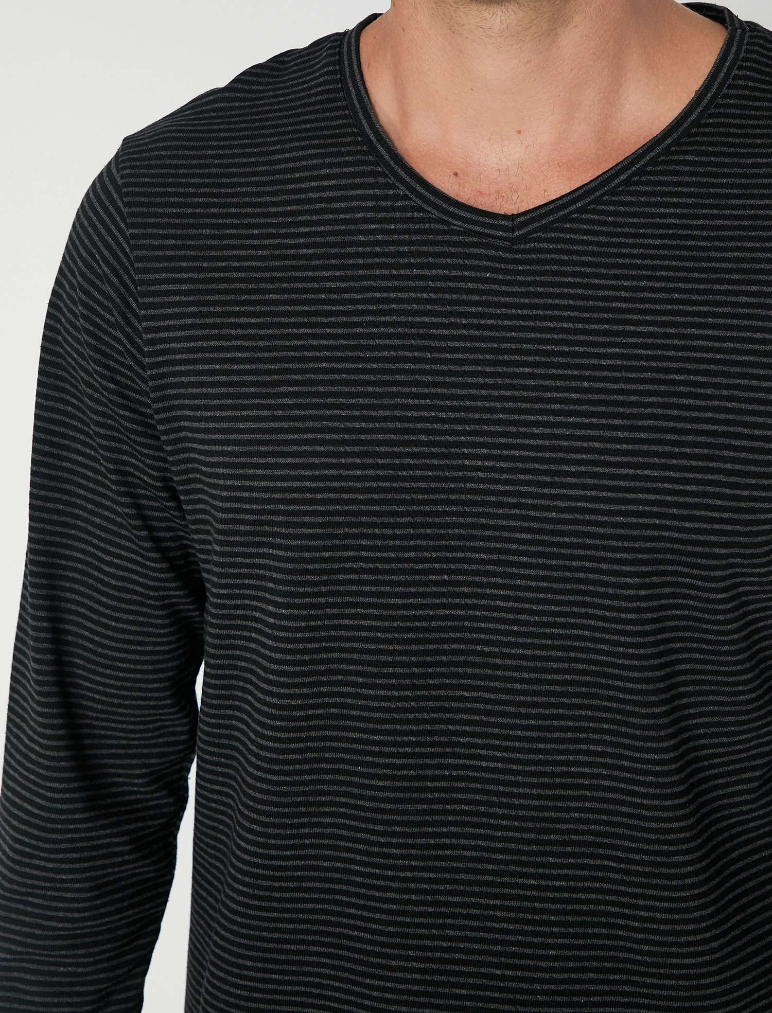   Çizgili Tişört Uzun Kollu