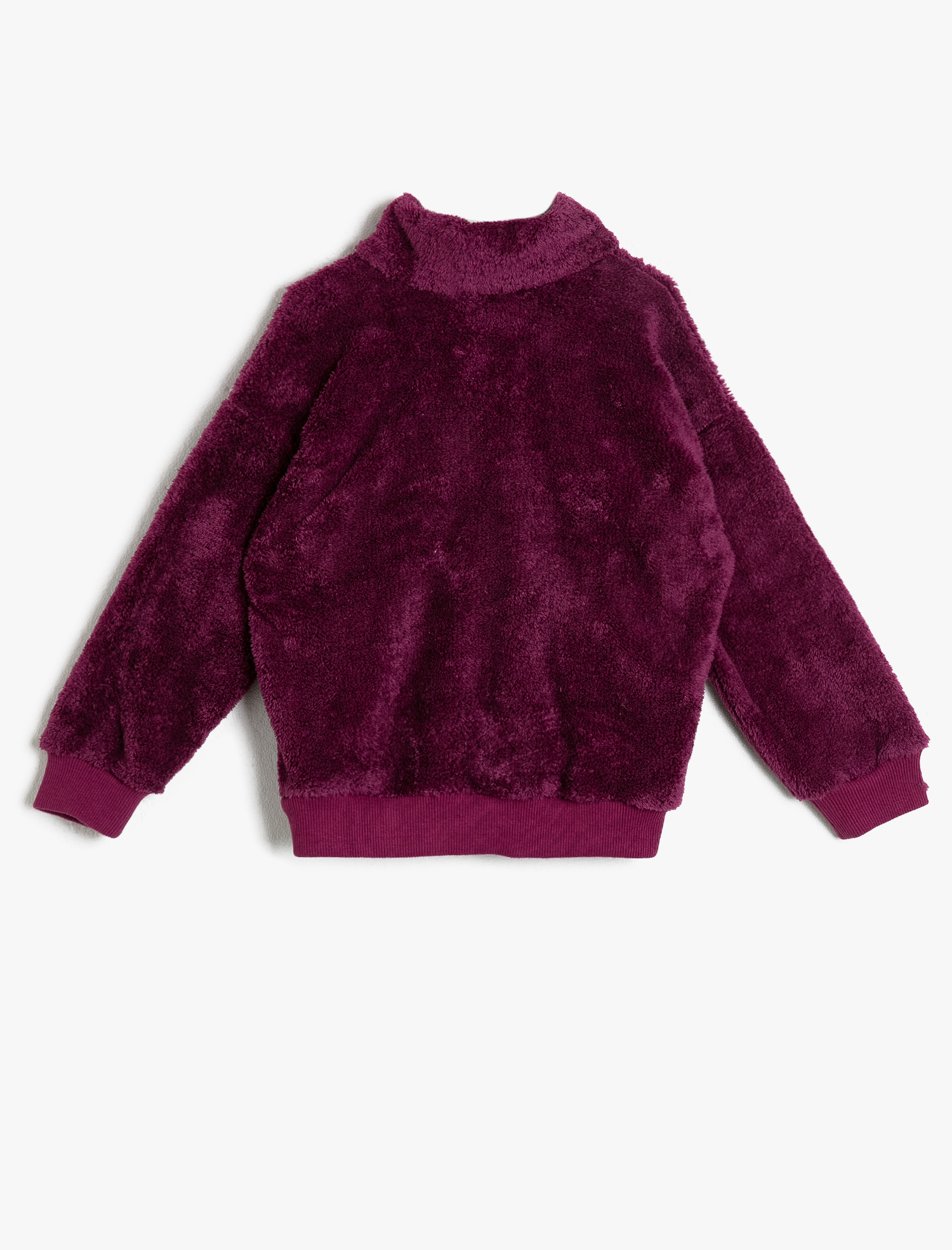  Kız Çocuk Fermuar Detaylı Peluş Sweatshirt