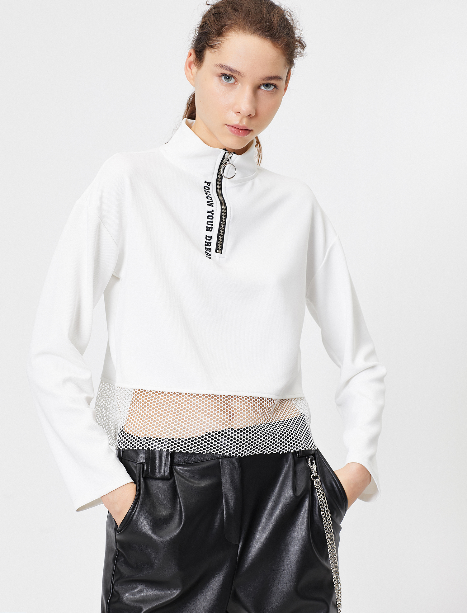   Fermuar Detaylı Sweatshirt