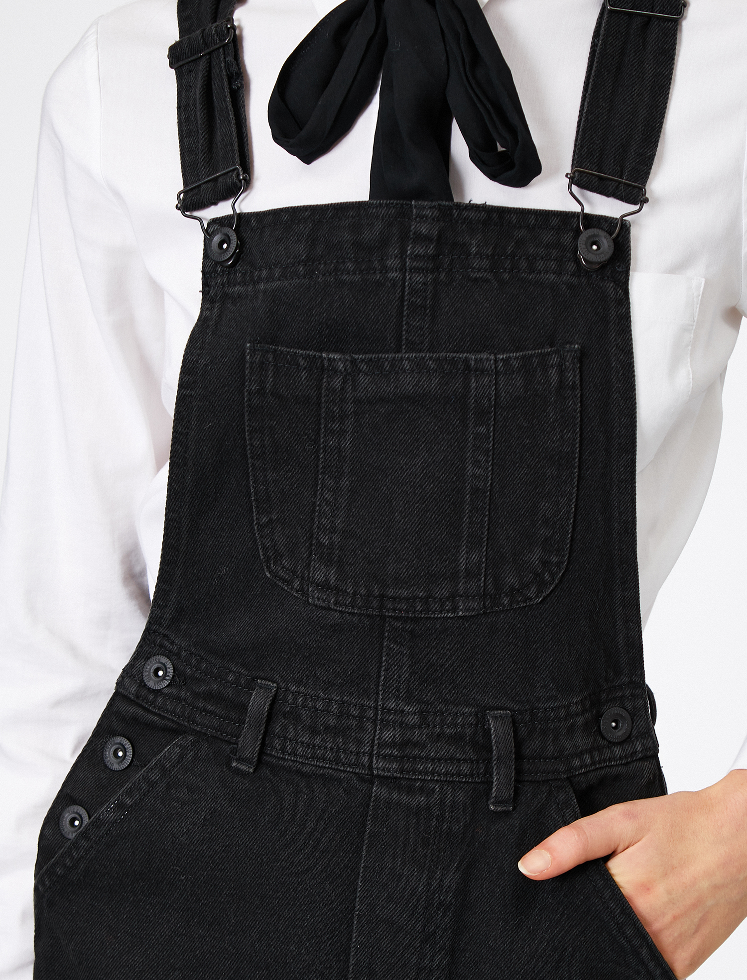 Cep Detaylı Jean Elbise