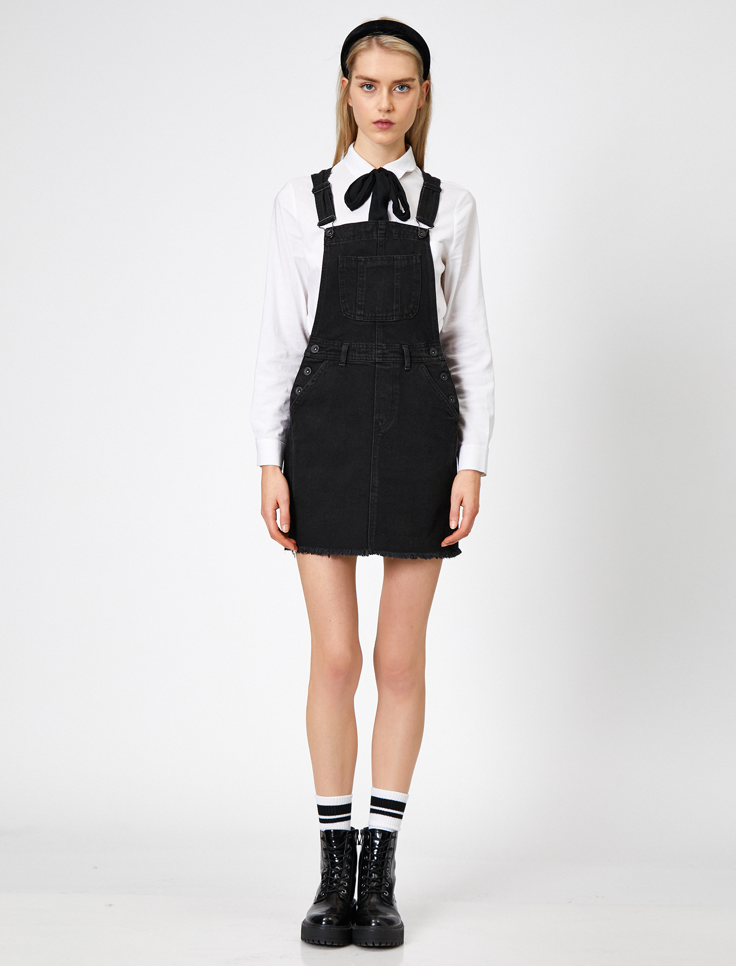 Cep Detaylı Jean Elbise