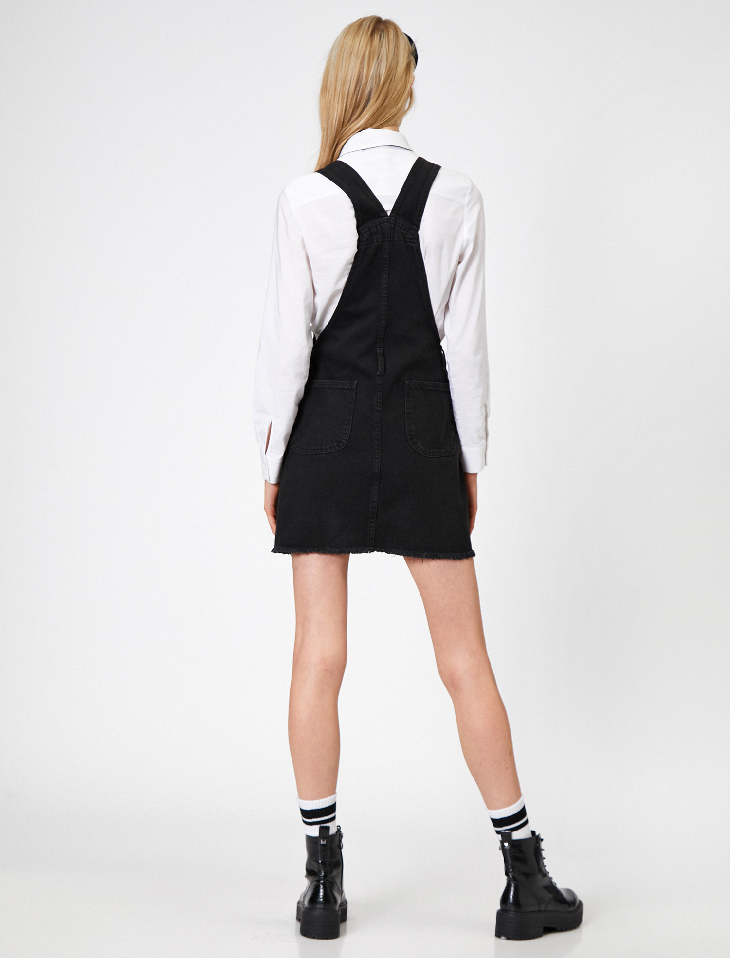 Cep Detaylı Jean Elbise