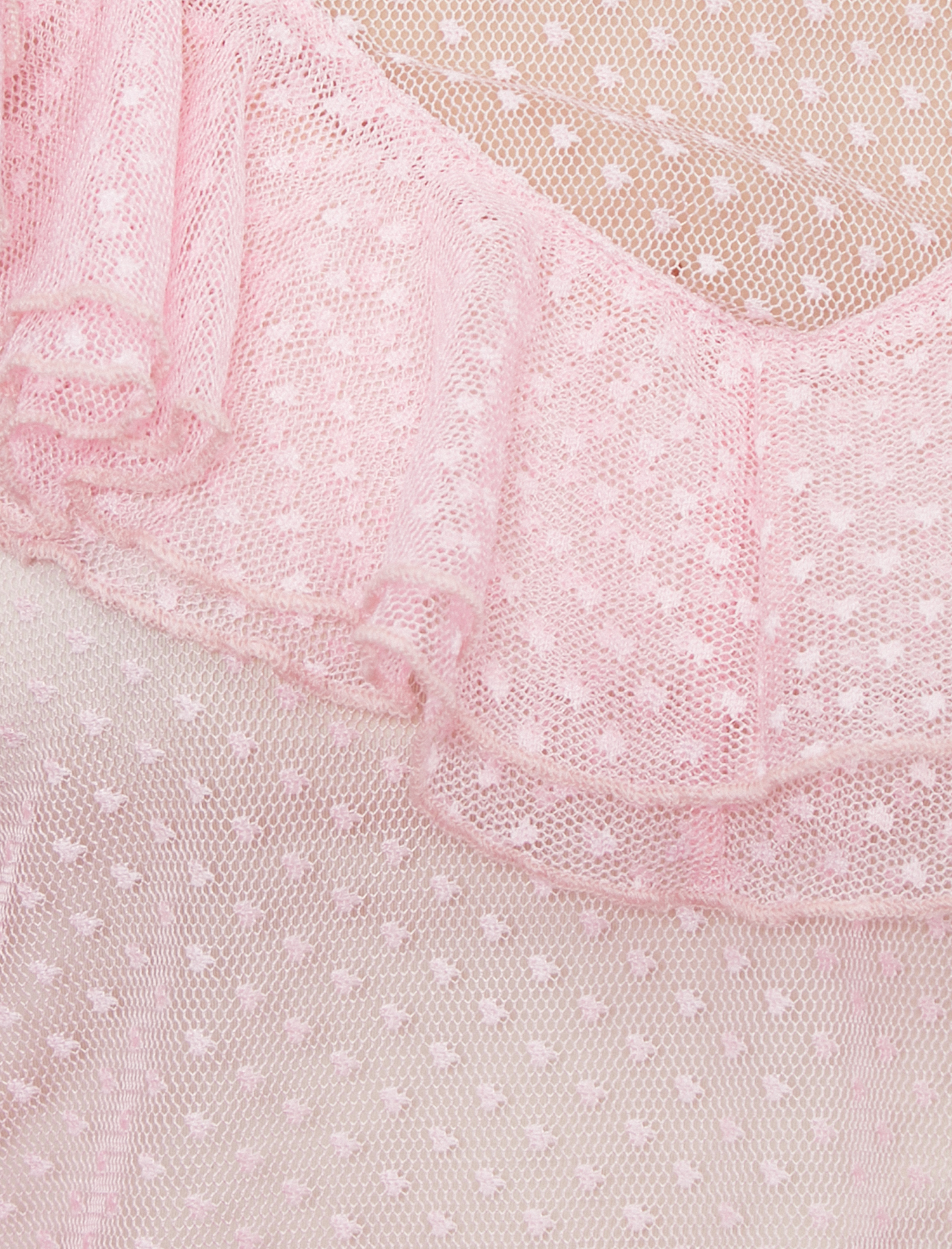   Tül Detaylı Tişört Uzun Kollu