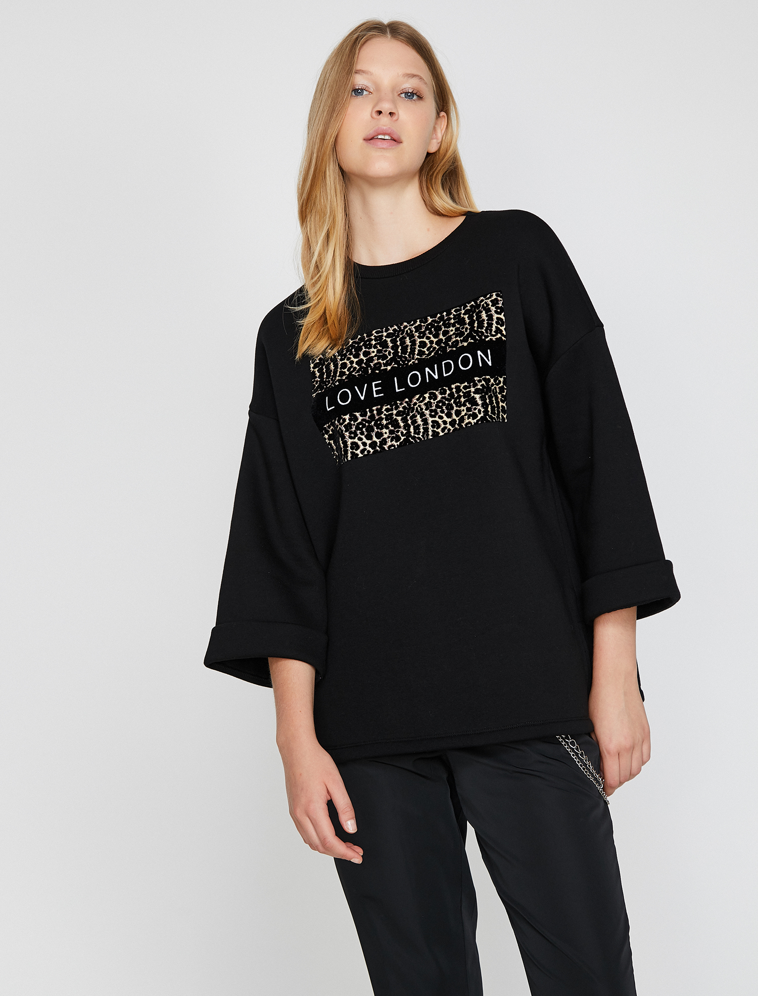 Yazılı Baskılı Sweatshirt