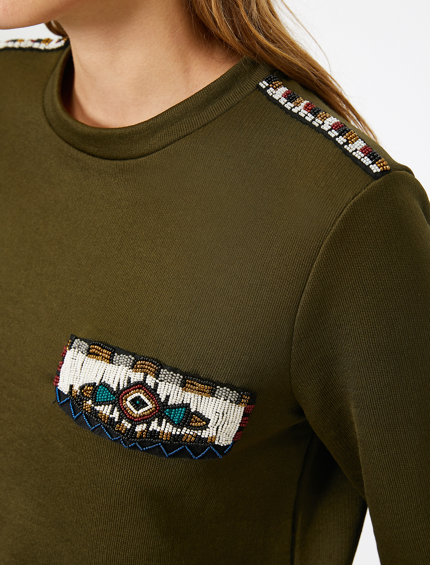   Boncuk Detaylı Sweatshirt