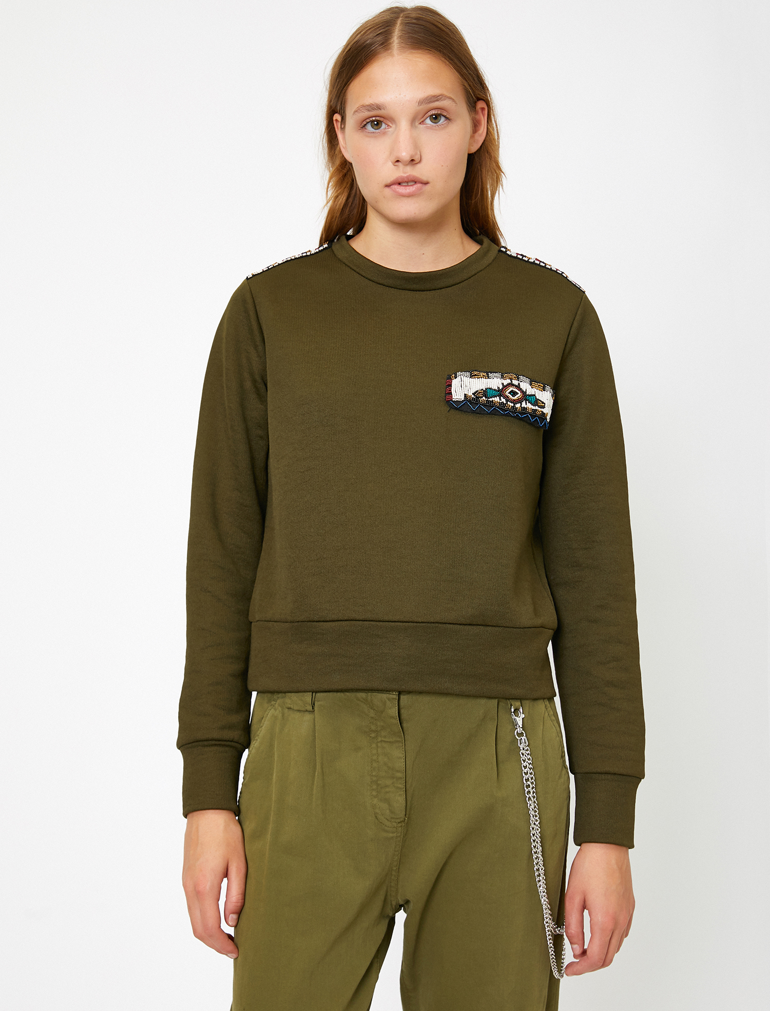   Boncuk Detaylı Sweatshirt