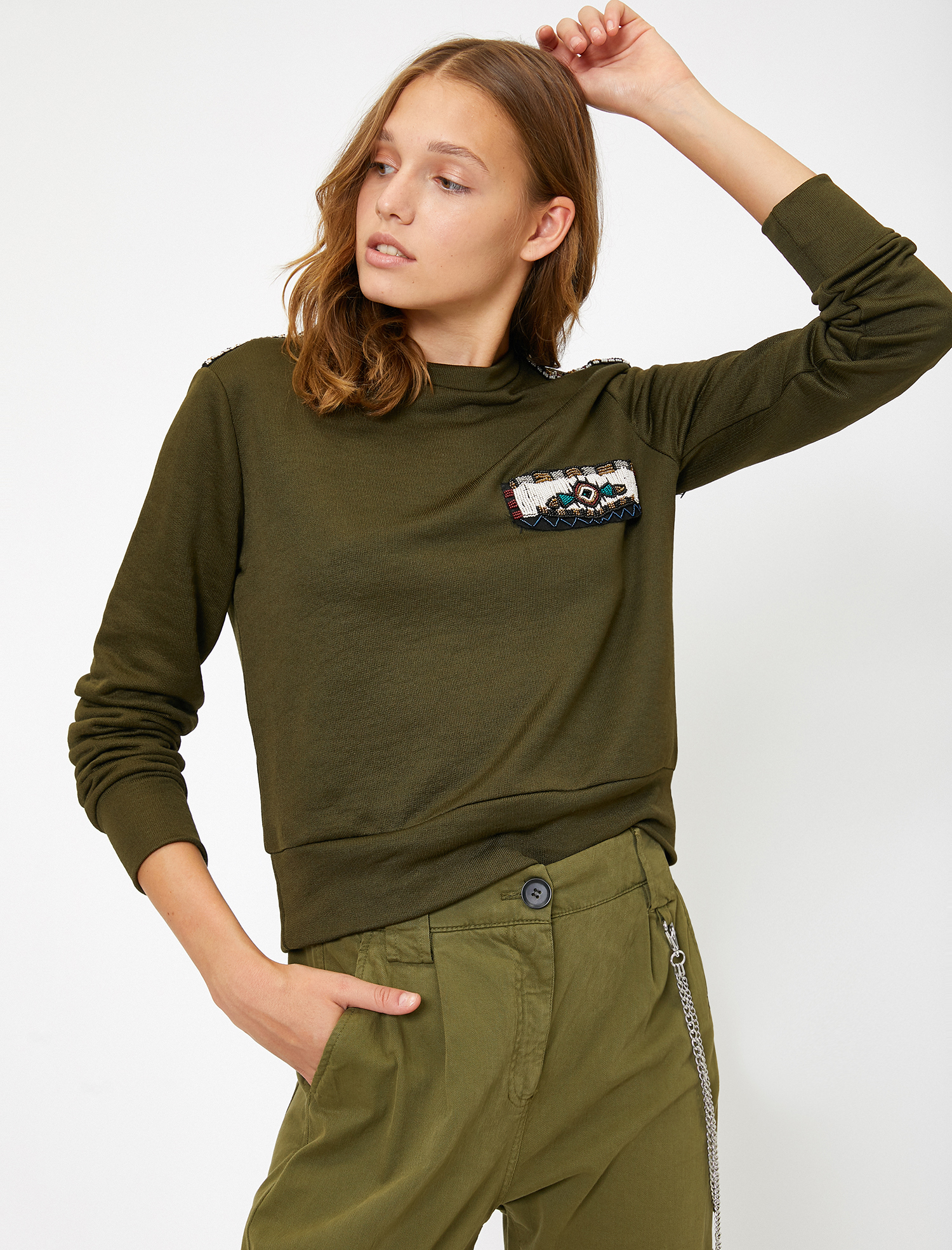   Boncuk Detaylı Sweatshirt