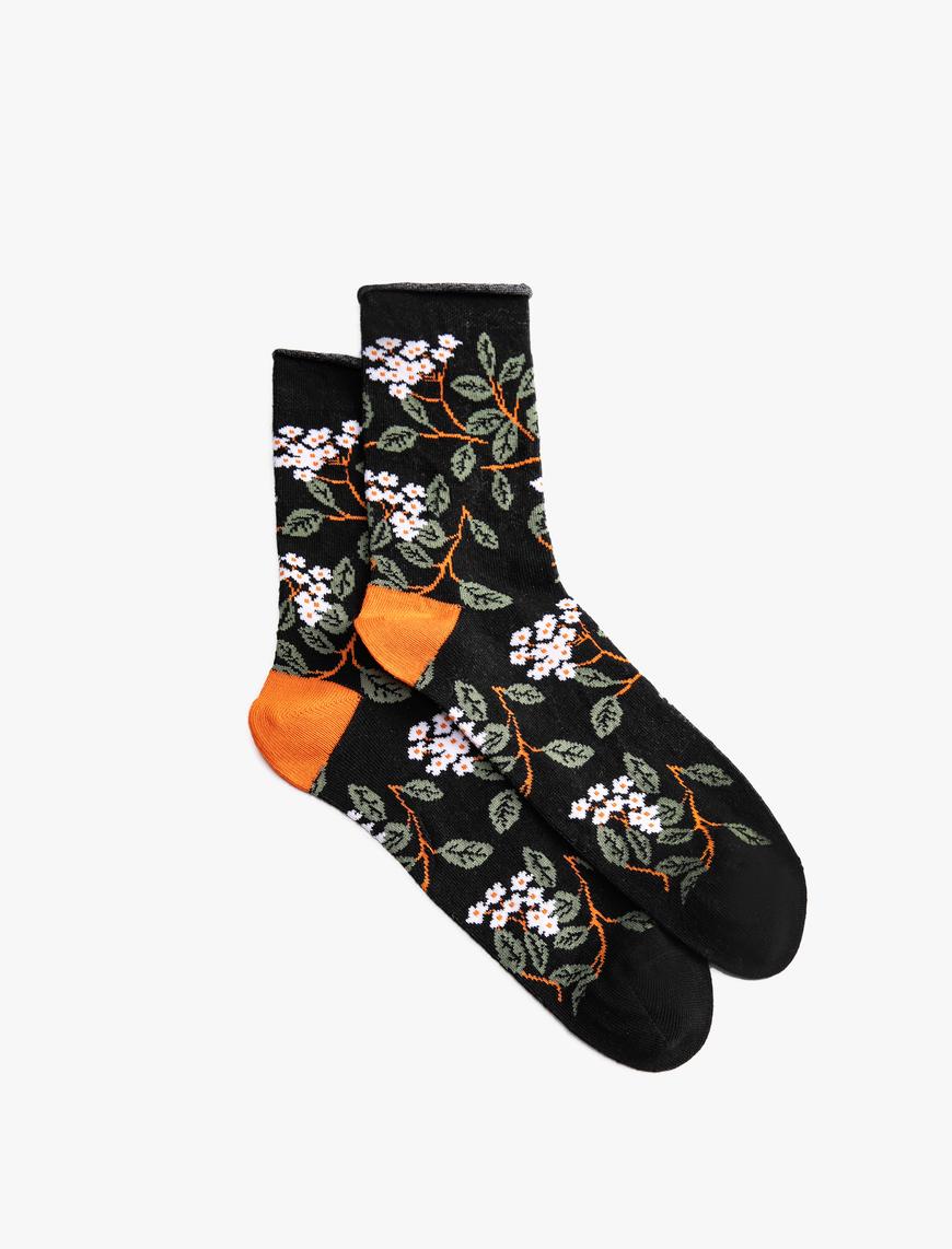  Kadın Çiçekli Soket Çorap
