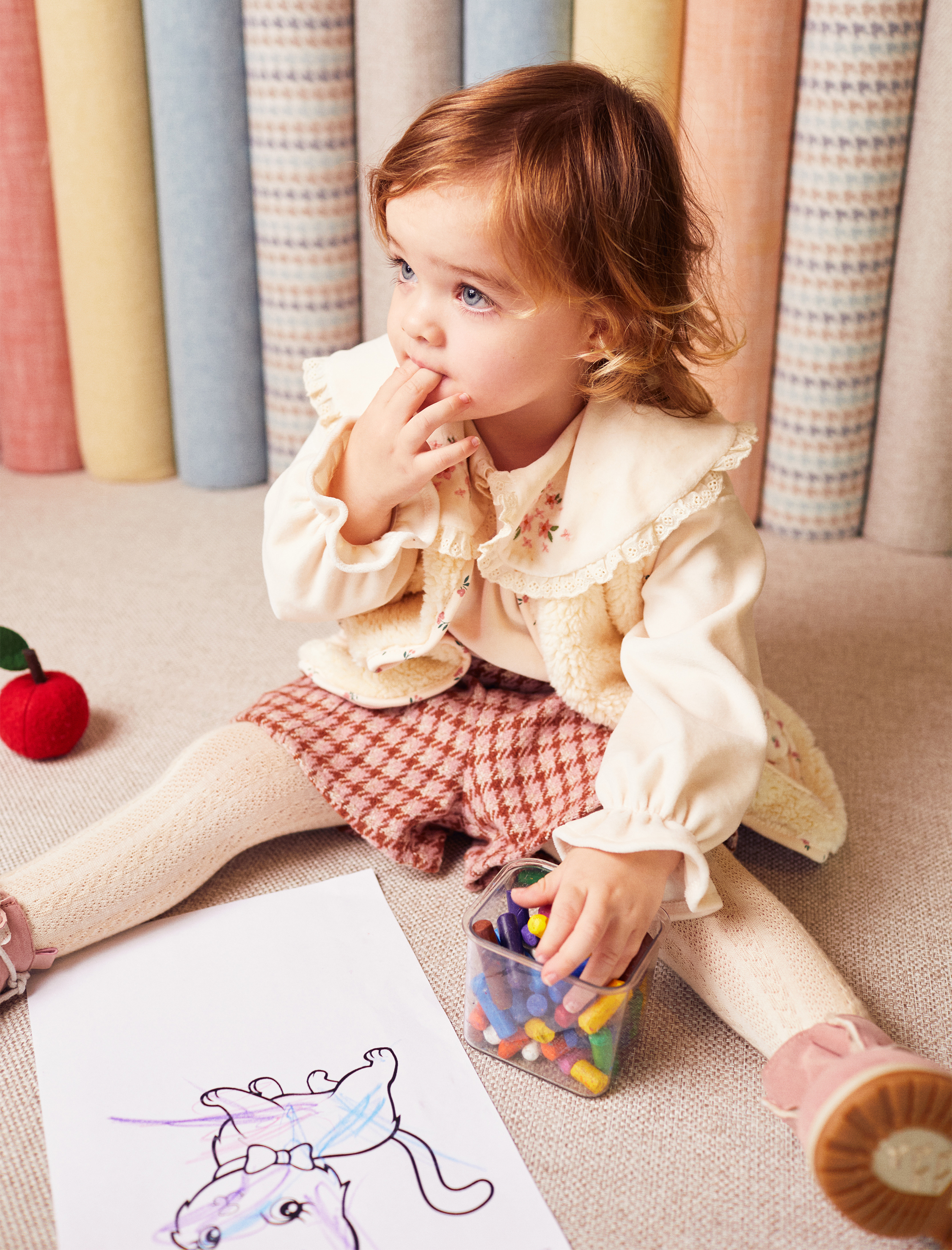  Kız Bebek Bebe Yaka İşleme Detaylı Bluz