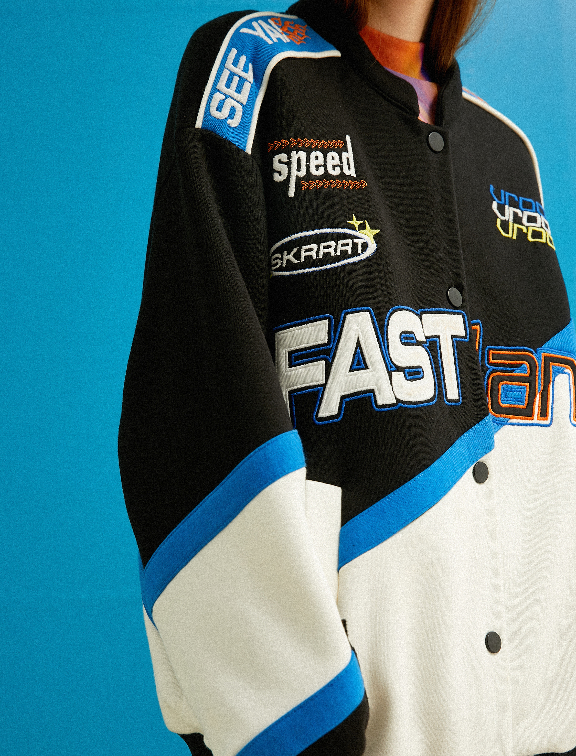   Oversize Pilot Ceket Baskılı İçi Polarlı