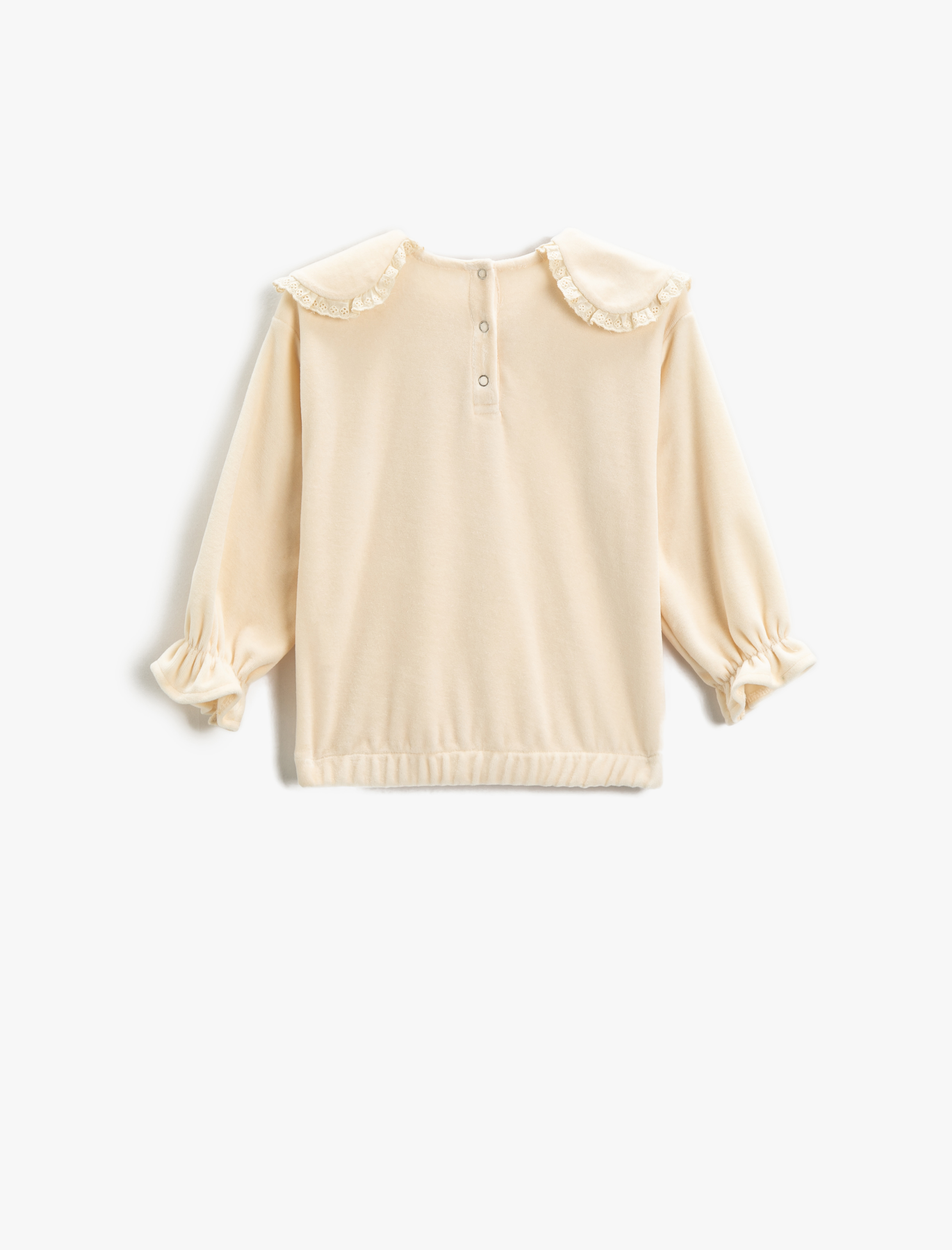  Kız Bebek Bebe Yaka İşleme Detaylı Bluz