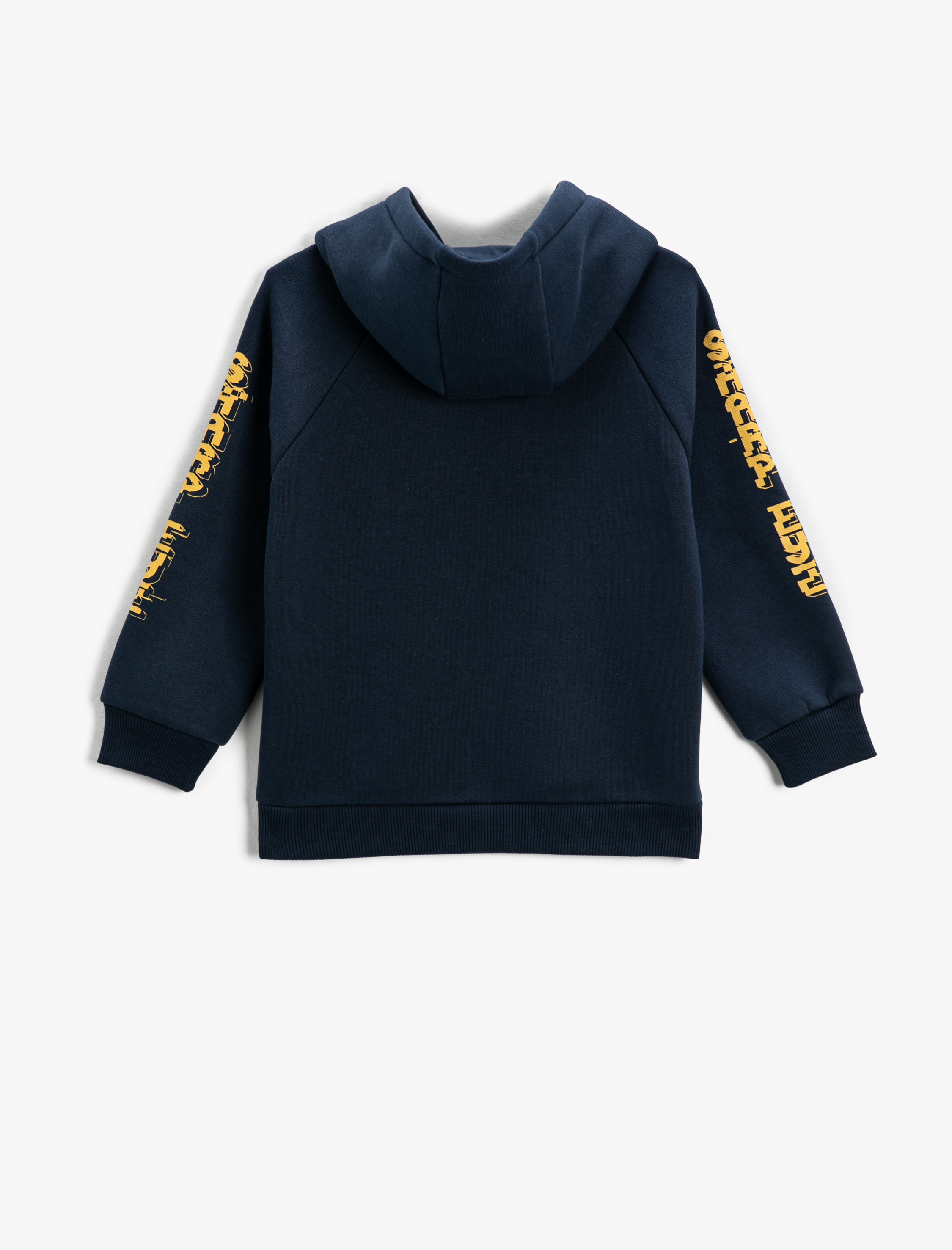  Erkek Çocuk Kartal Baskılı Kapüşonlu Şardonlu Sweatshirt