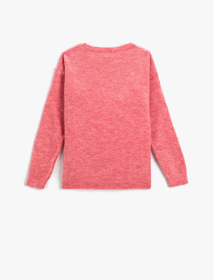 Kız Çocuk Triko Kazak Yıldız Pul Payet İşlemeli