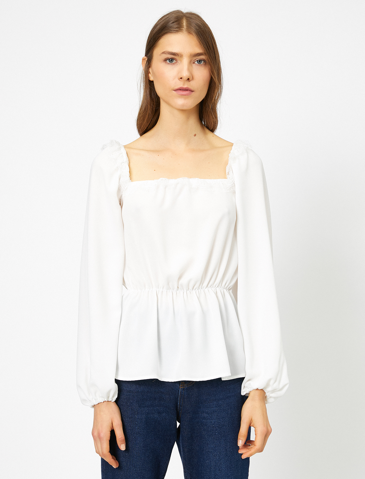   Dantel Detaylı Abiye Bluz