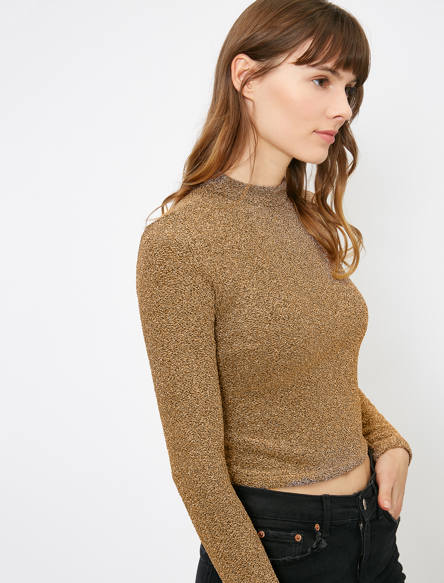 Yüksek Yaka Abiye Bluz