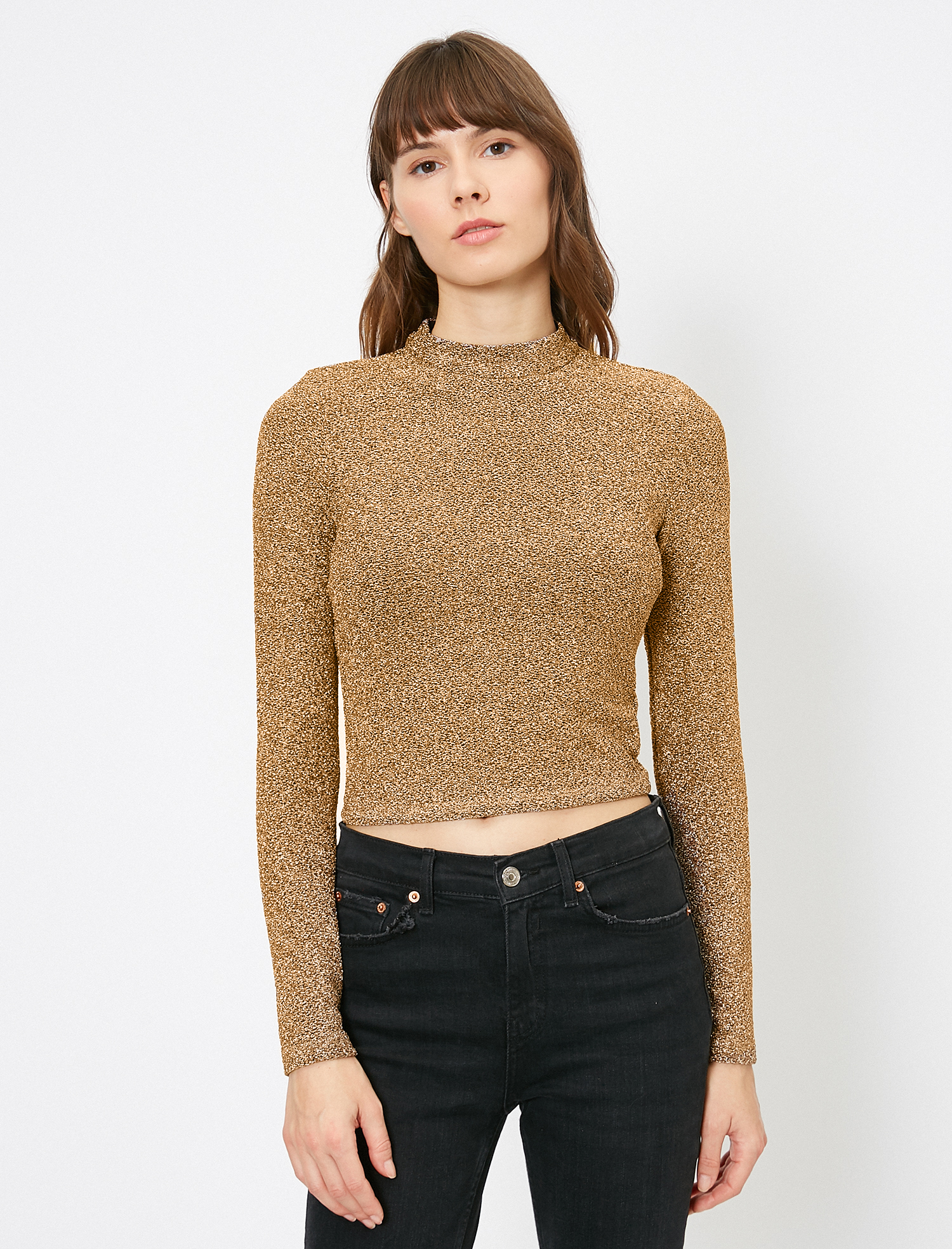 Yüksek Yaka Abiye Bluz