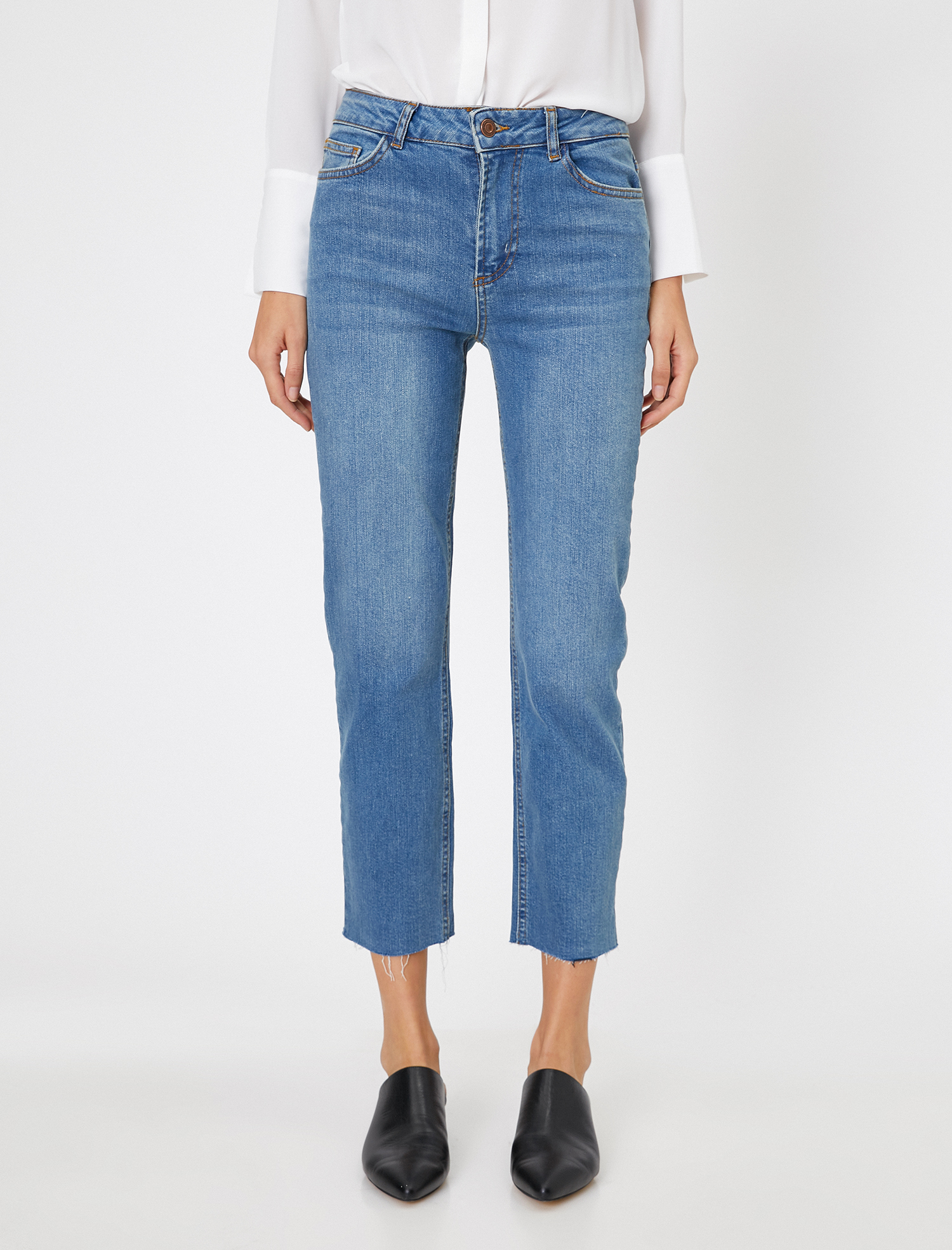   Eve Slim Jean - Yüksek Bel Normal Kesim Hafif Düz Paça Straight Jean Pantolon