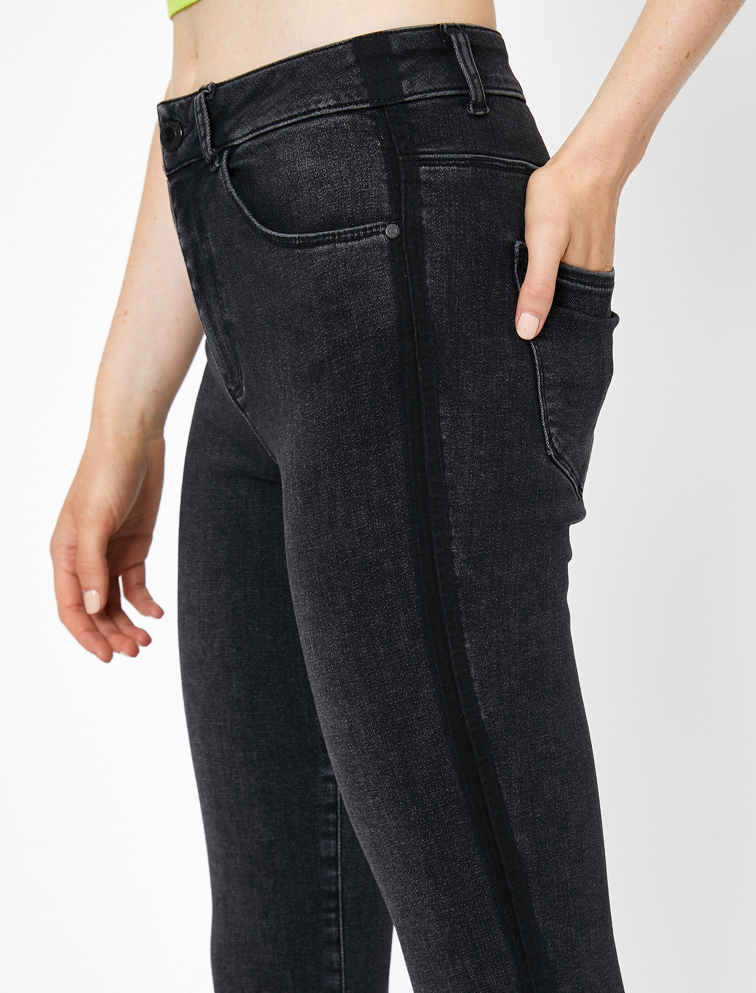   Carmen Jean - Yüksek Bel Dar Kesim Dar Paça Pantolon