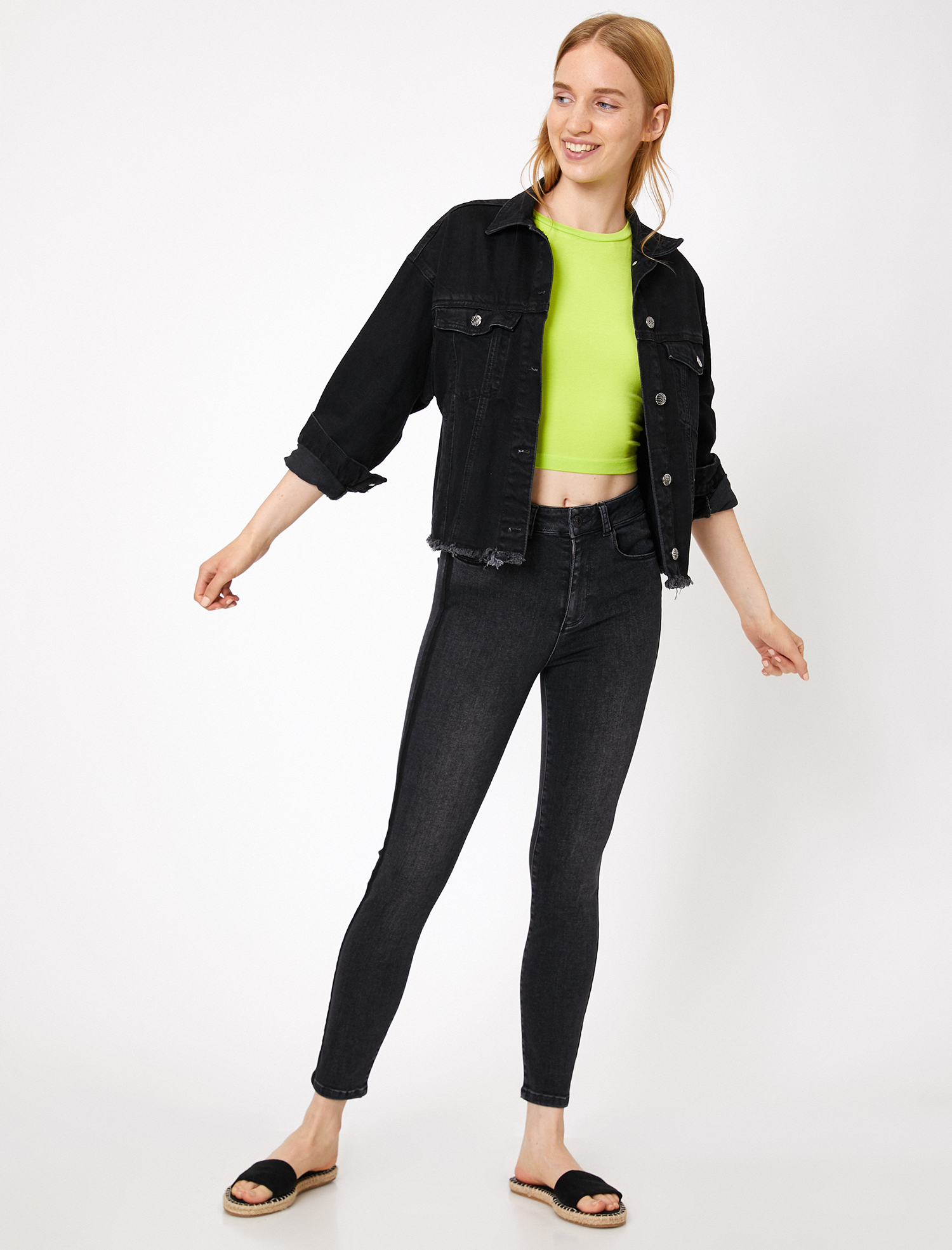   Carmen Jean - Yüksek Bel Dar Kesim Dar Paça Pantolon