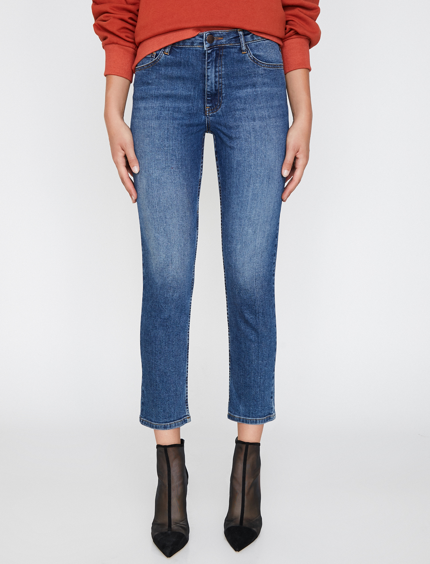   Eve Slim Jean - Yüksek Bel Normal Kesim Hafif Düz Paça Straight Jean Pantolon