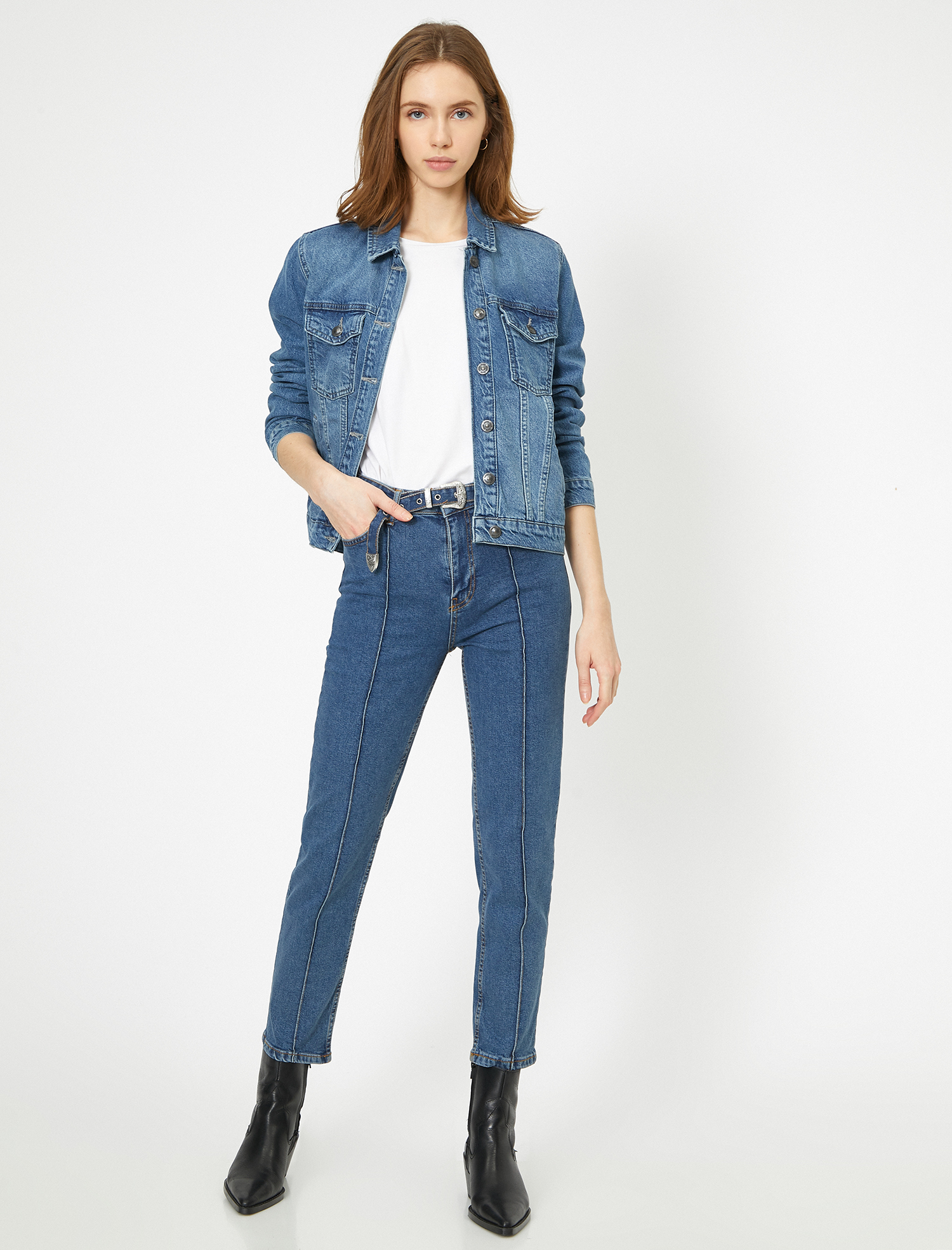   Eve Slim Jean - Yüksek Bel Normal Kesim Hafif Düz Paça Pantolon
