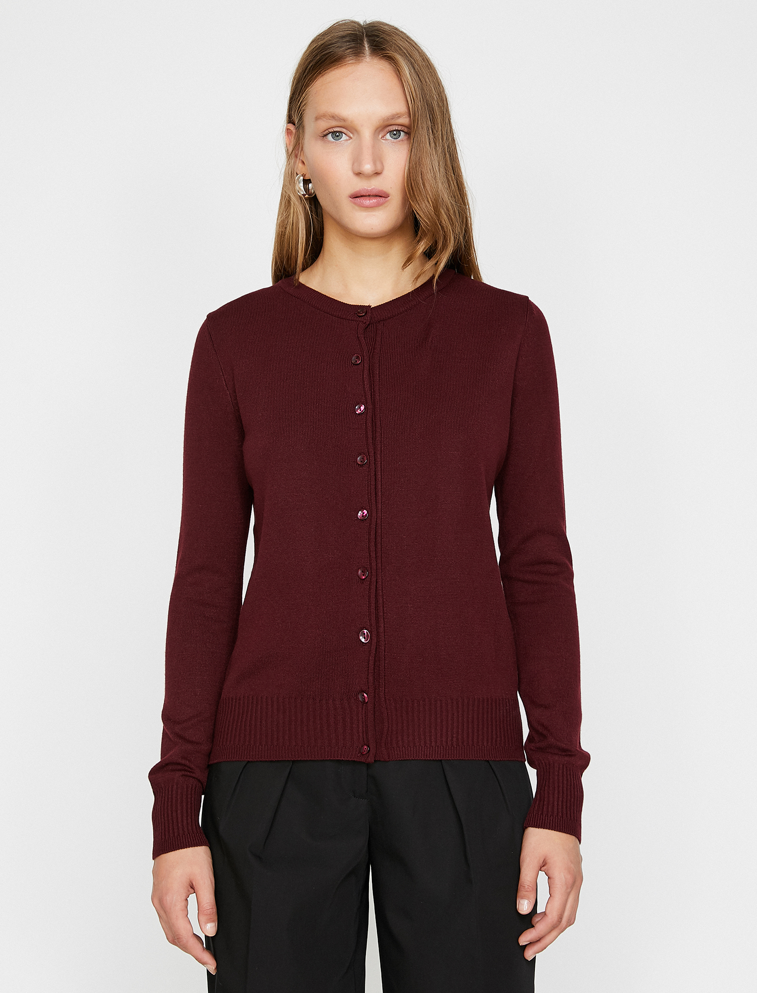 Düğme Detaylı Triko Hırka