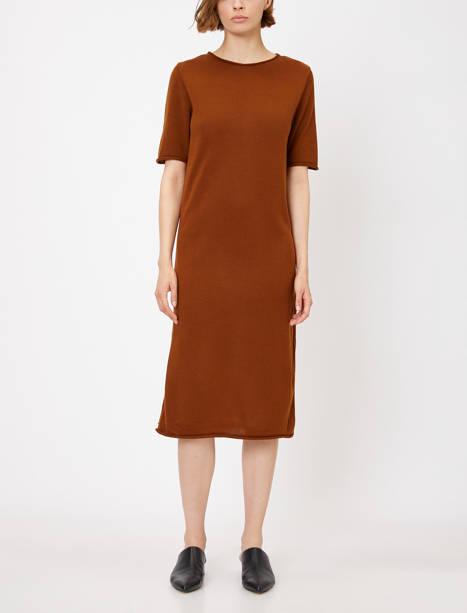   Yırtmaç Detaylı Triko Elbise