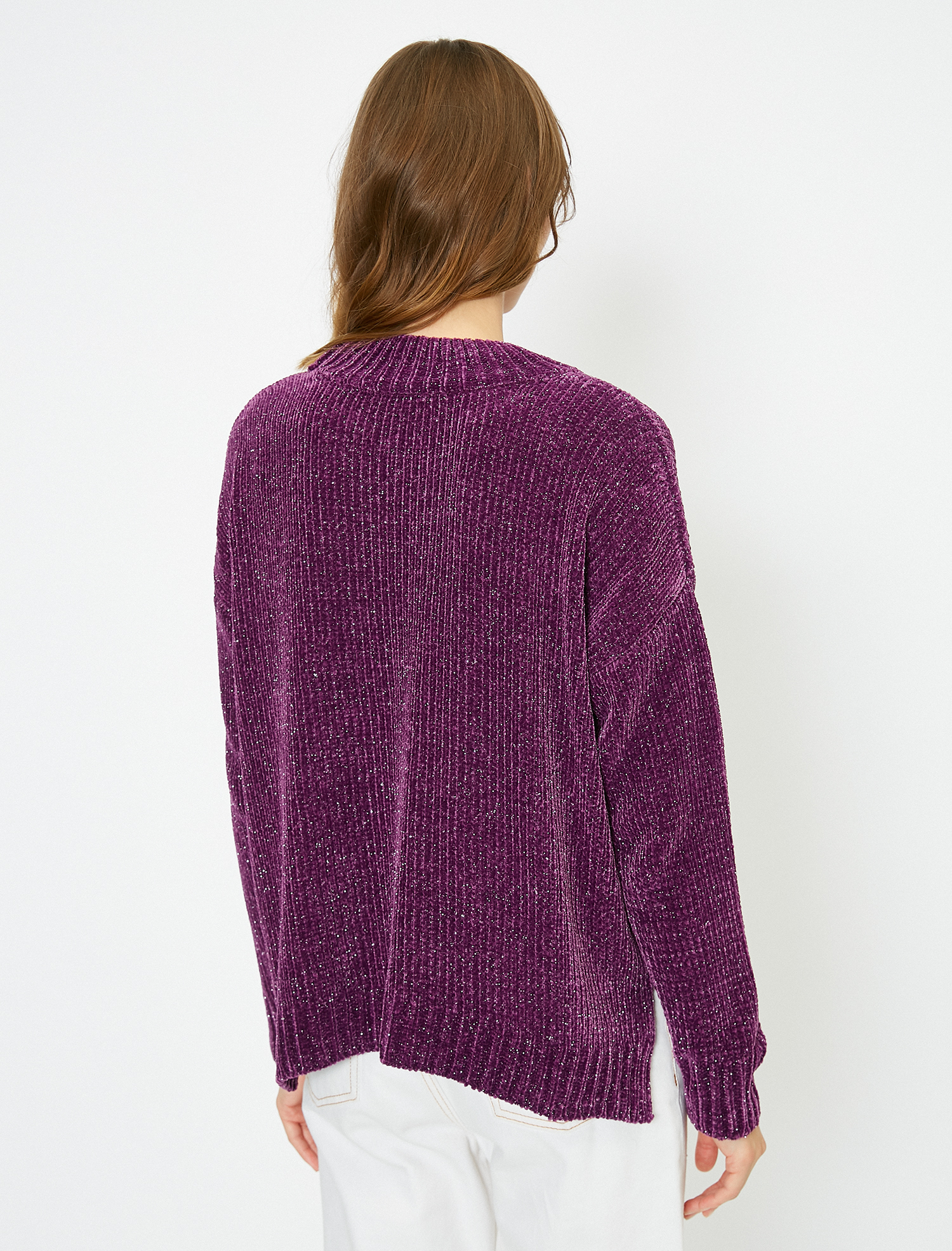   Yırtmaç Detaylı Triko Kazak