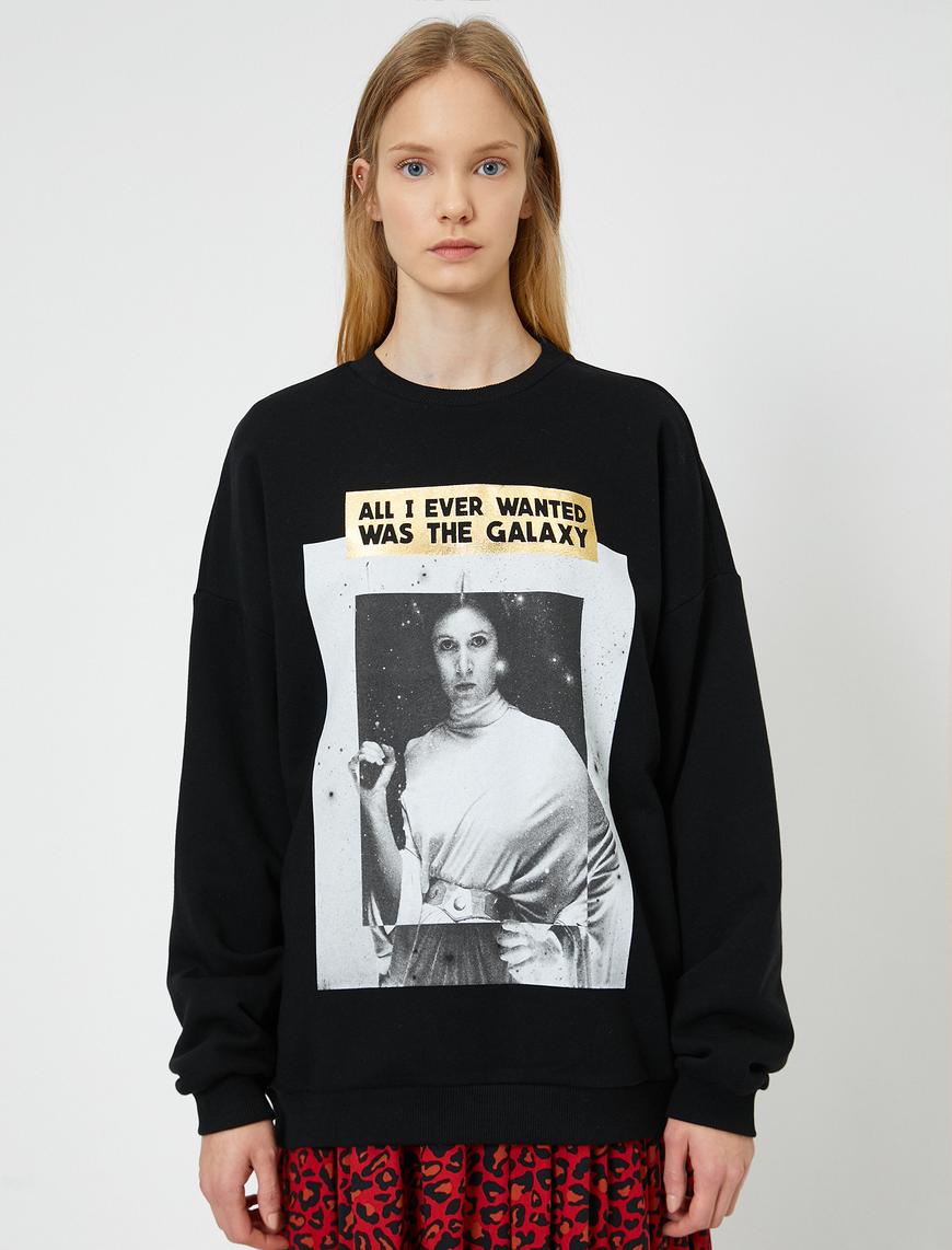   Oversize Star Wars Lisanslı Yazılı Baskılı Sweatshirt