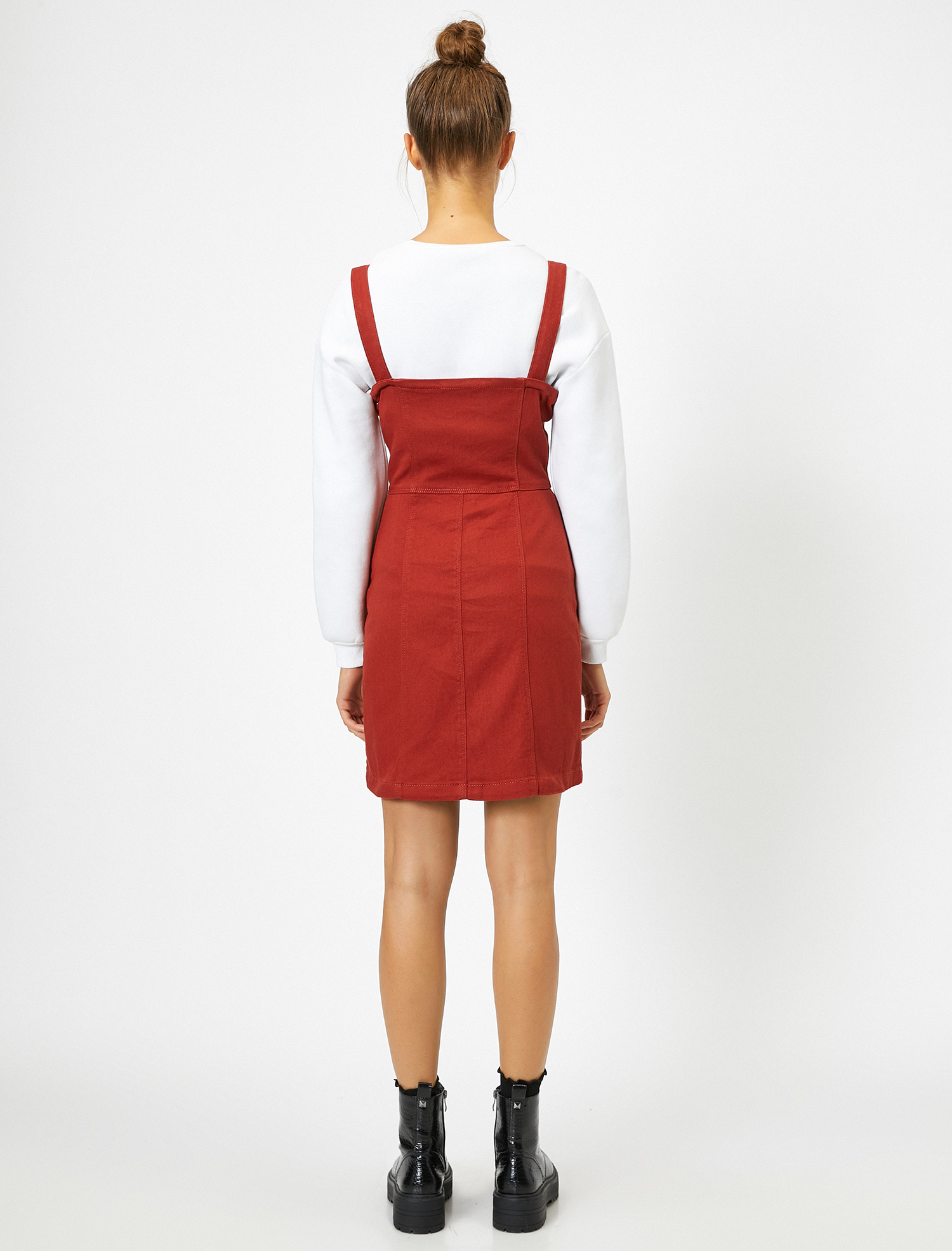   Düğme Detaylı Elbise