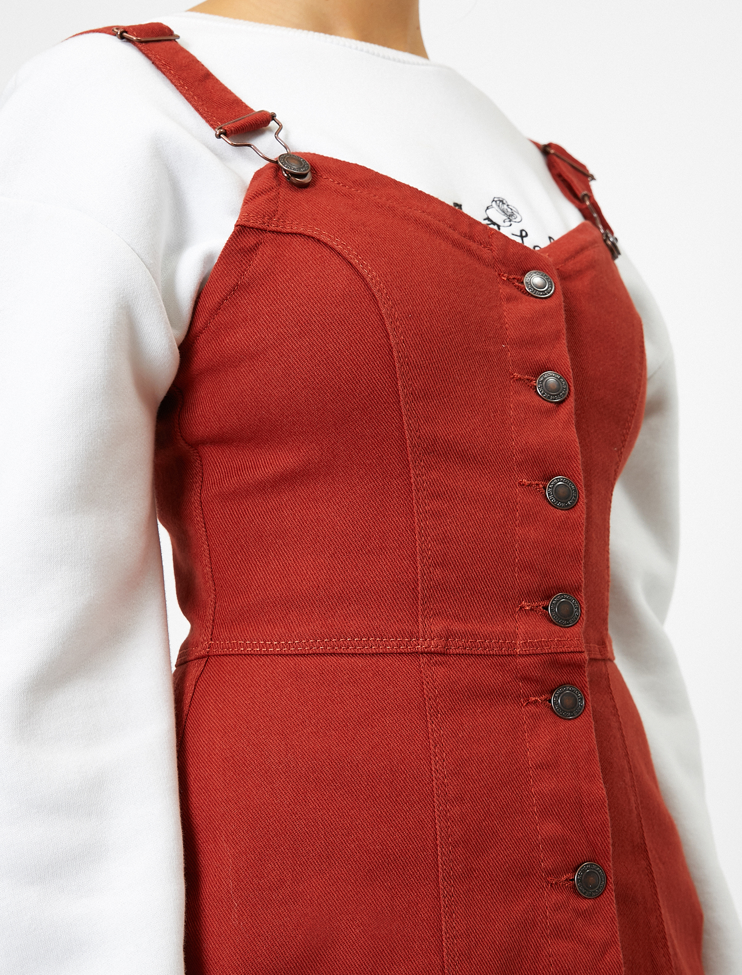   Düğme Detaylı Elbise